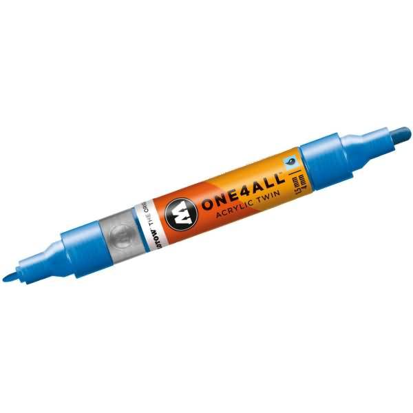 Permanentmarker One4All Acrylic Twin nachfüllbar 1,5 und 4mm metallic blau