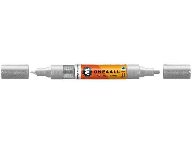 Permanentmarker One4All Acrylic Twin nachfüllbar 1,5 und 4mm metallic silber