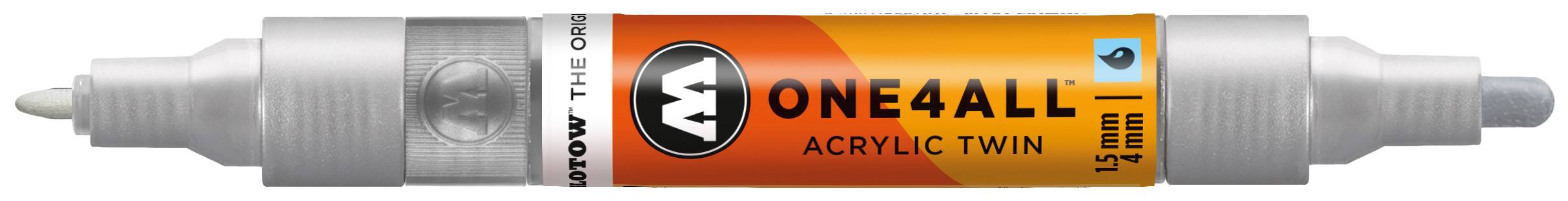 Permanentmarker One4All Acrylic Twin nachfüllbar 1,5 und 4mm metallic silber