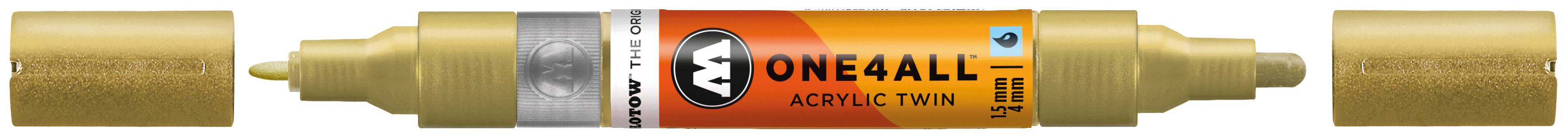 Acrylmarker ONE4ALL ACRYLIC TWIN 1,5-4mm, Nr. 228, metallic gold
