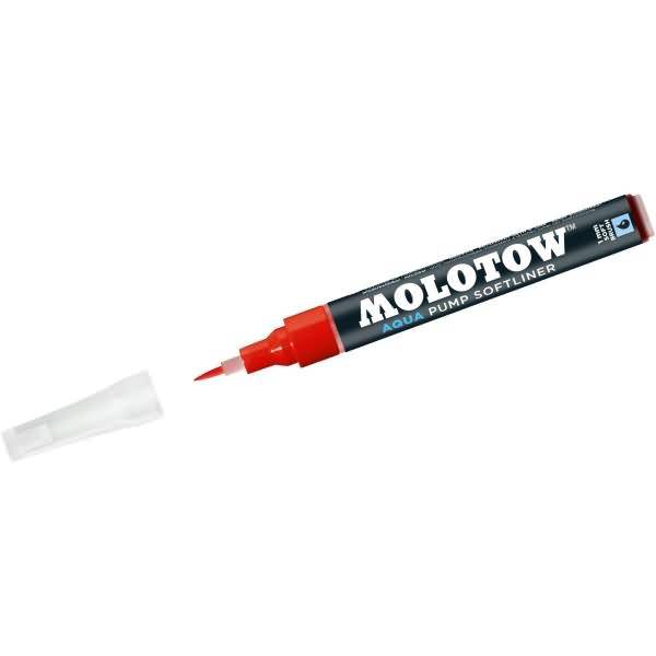 Pinselmarker Pump Softliner Aqua 1mm zinnoberrot