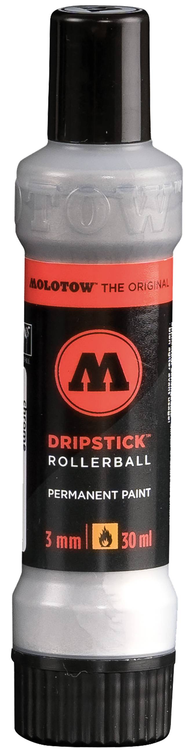 Dripstick Rollerball PP 3mm 30ml, chrom, Squeeze Bottle