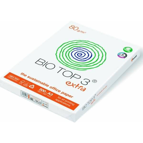 Multifunktionspapier Bio Top 3 A3 80 g weiß VE=500 Blatt