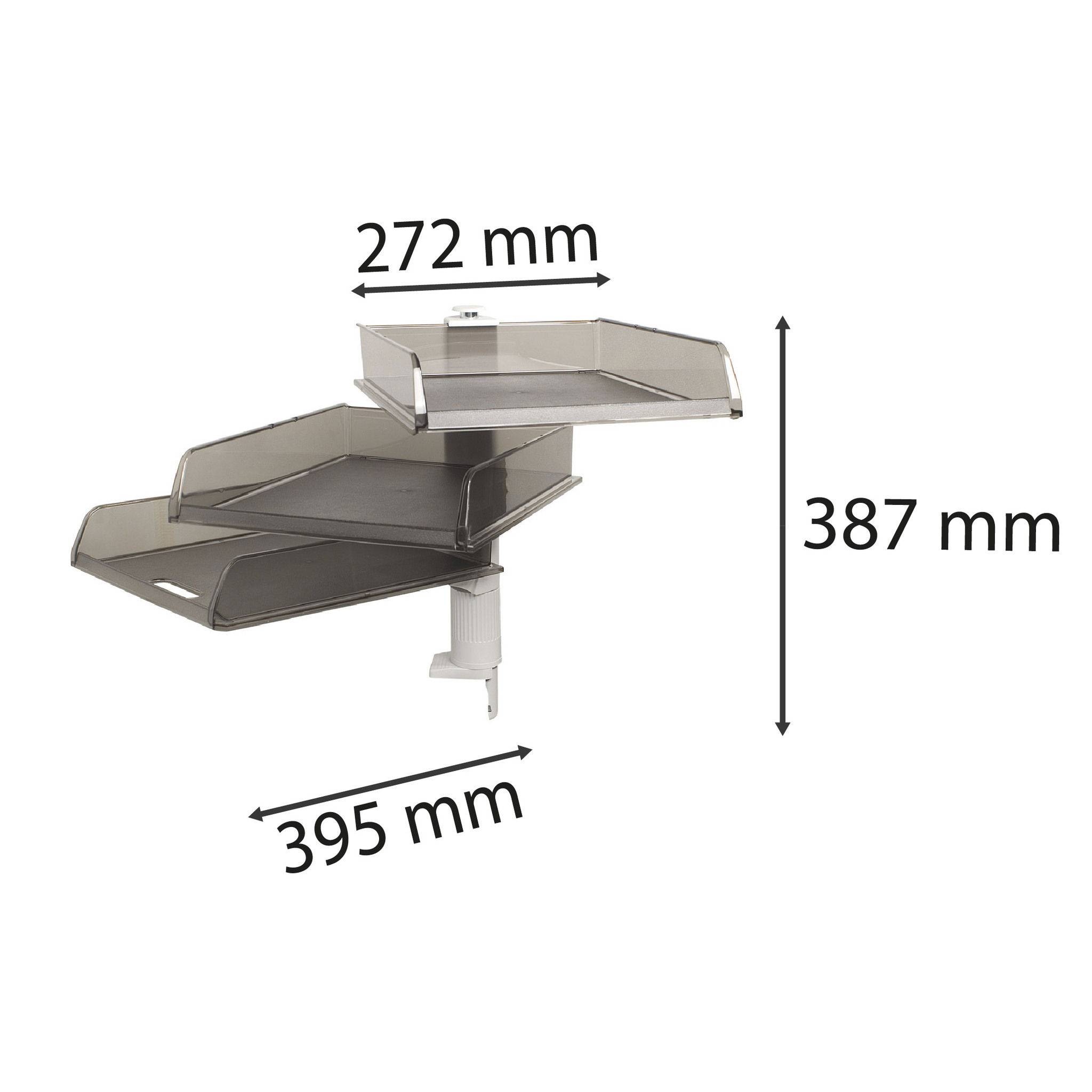 Exacompta Schwenksäule mit 3 Briefablagen B4 - Transparent grau - 12027D