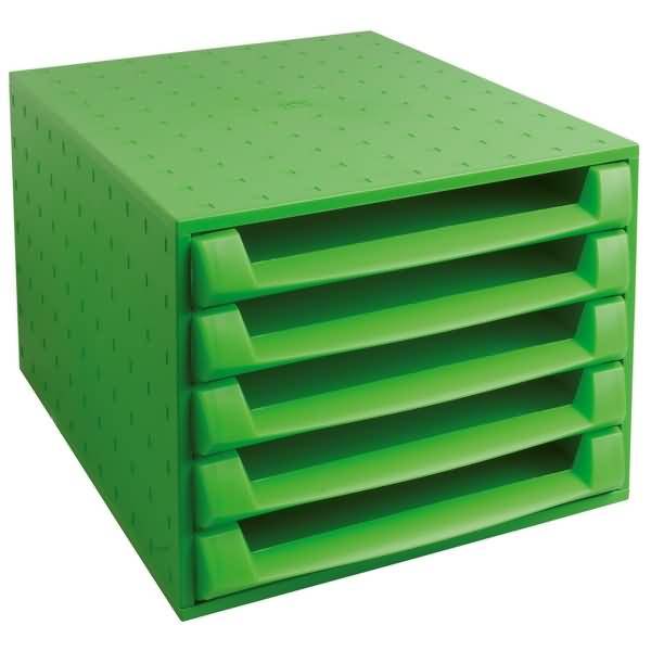 Schubladenbox The Box Open Linicolor 5 Fächer apfelgrün transluzent
