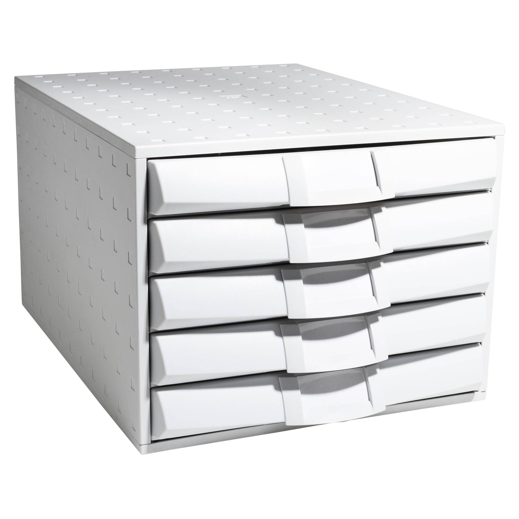 Exacompta Schubladenbox THE BOX 5 geschlossene Schubladen Lichtgrau 222040D