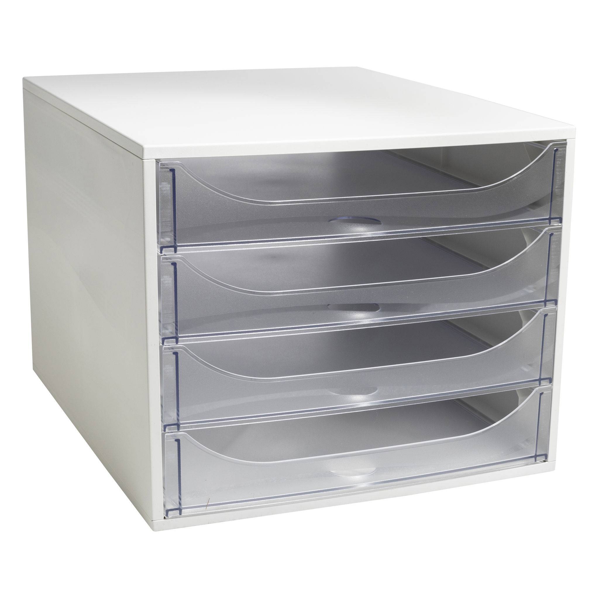 Exacompta ECOBOX Schubladenbox mit 4 Schubladen - Kristall - 228323D