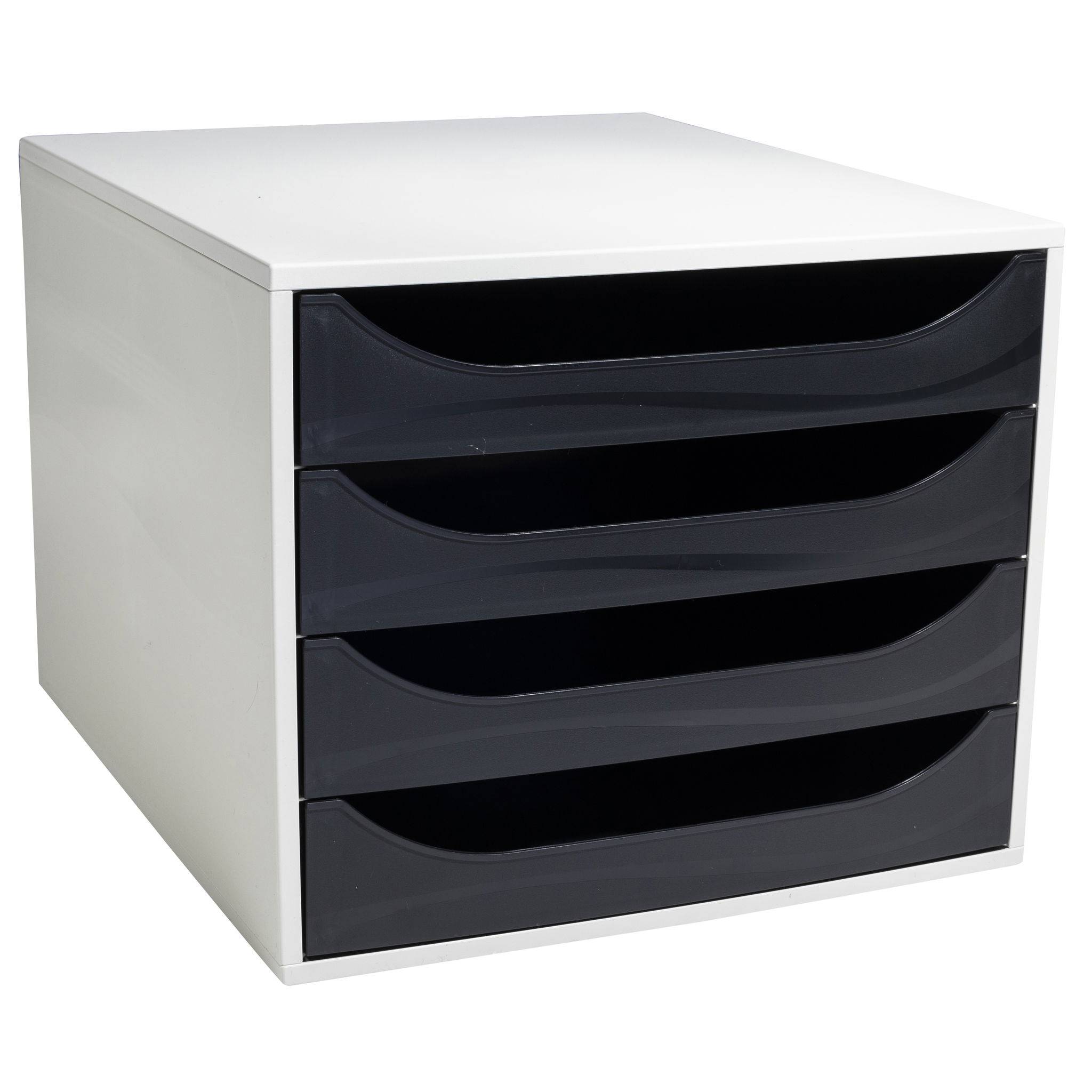 Exacompta ECOBOX Schubladenbox mit 4 Schubladen - Schwarz - 2286014D