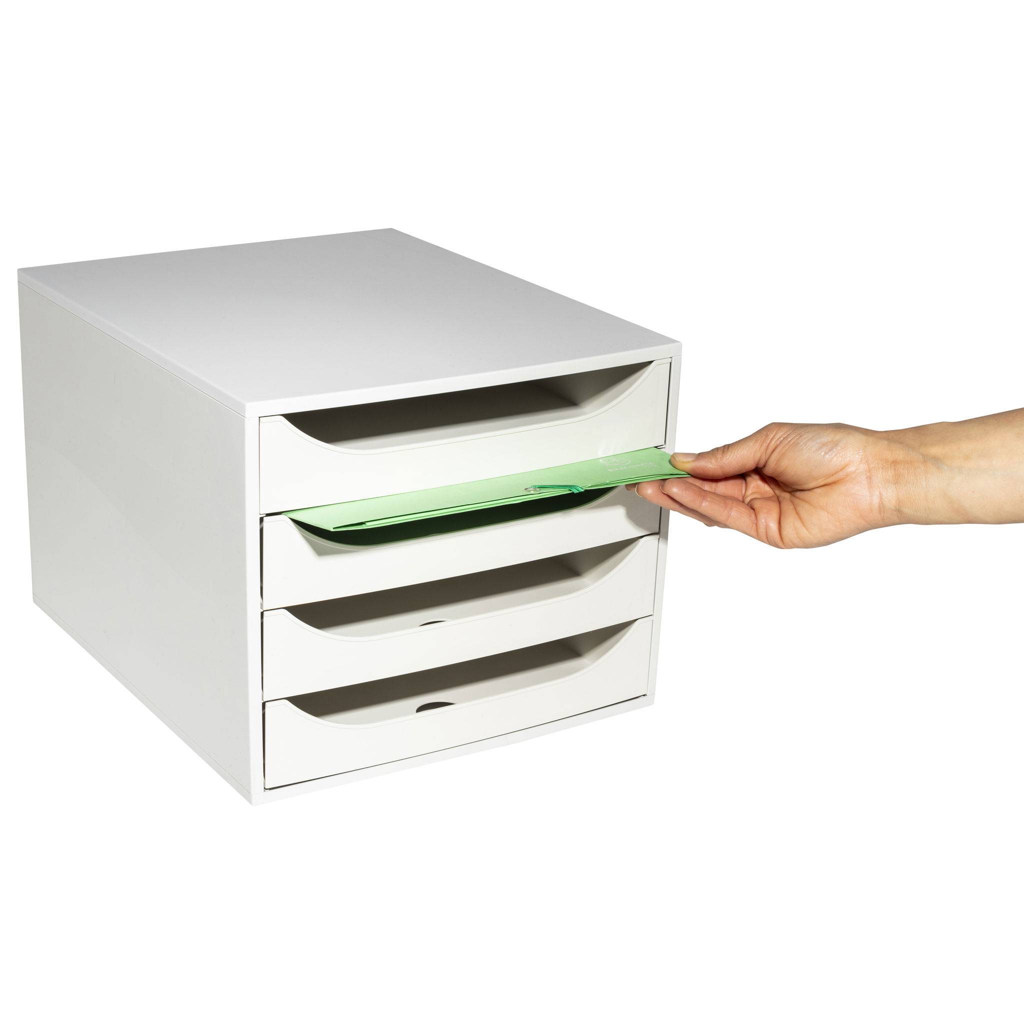 Exacompta ECOBOX Schubladenbox mit 4 Schubladen - Grau - 228606D