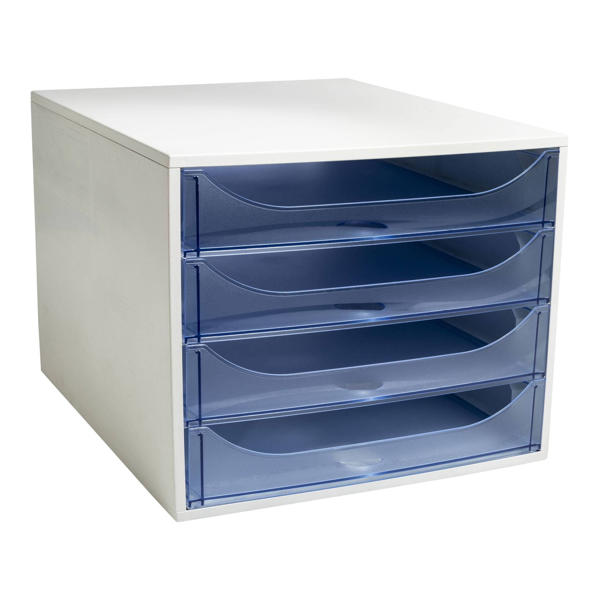 Exacompta ECOBOX Schubladenbox mit 4 Schubladen - Eisblau - 228610D