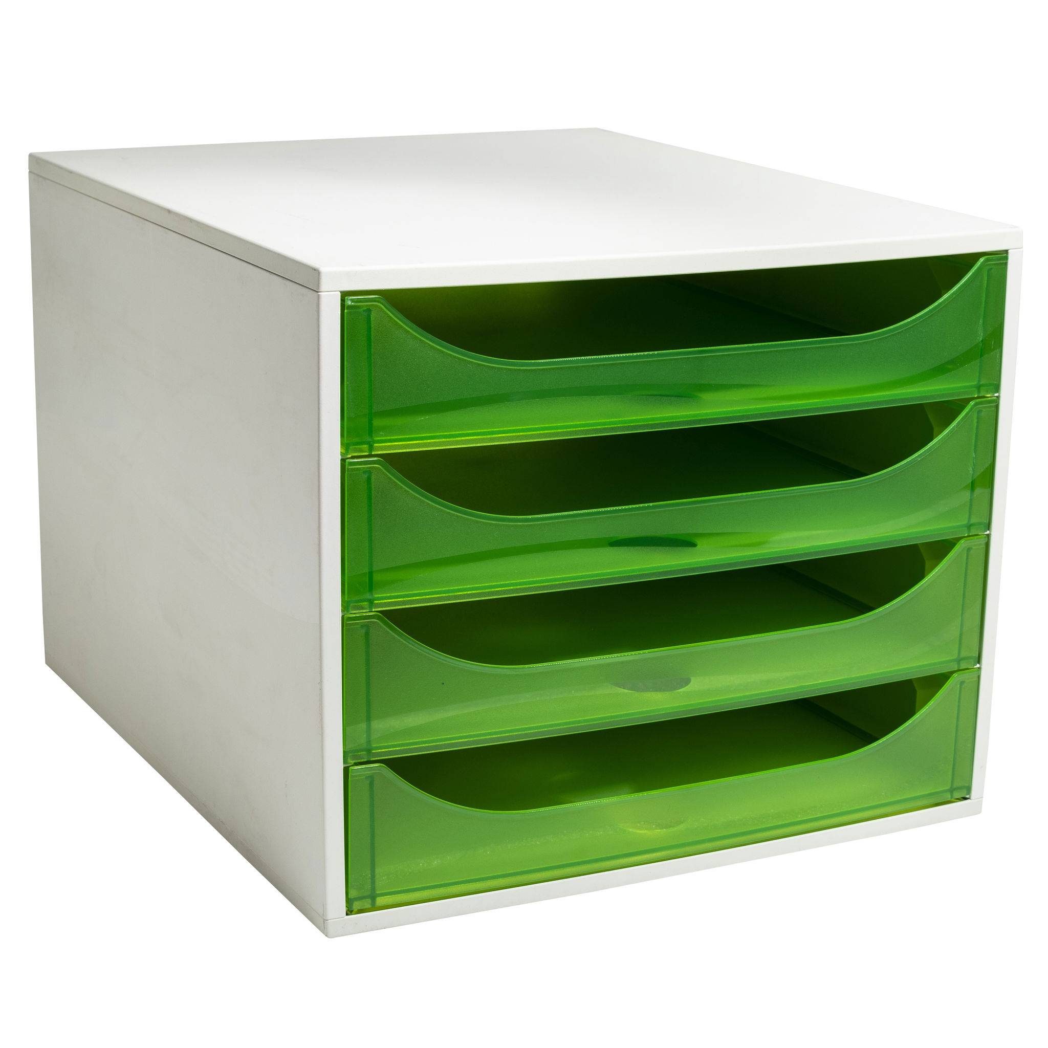 Exacompta ECOBOX Schubladenbox mit 4 Schubladen - Apfelgrün - 228697D