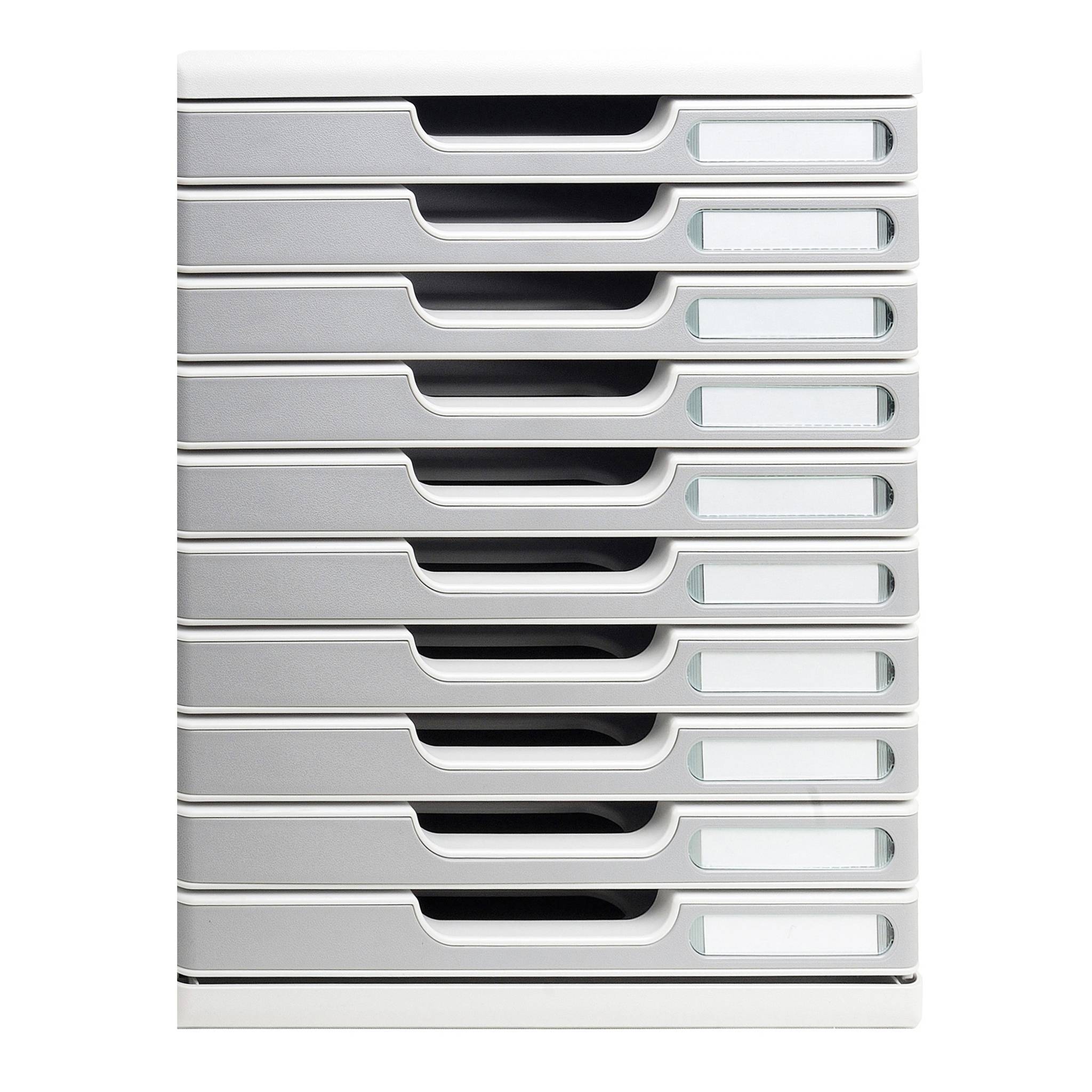 Exacompta Modulo A4, 10 geschlossene Schubladen, Office - Steingrau - 302041D