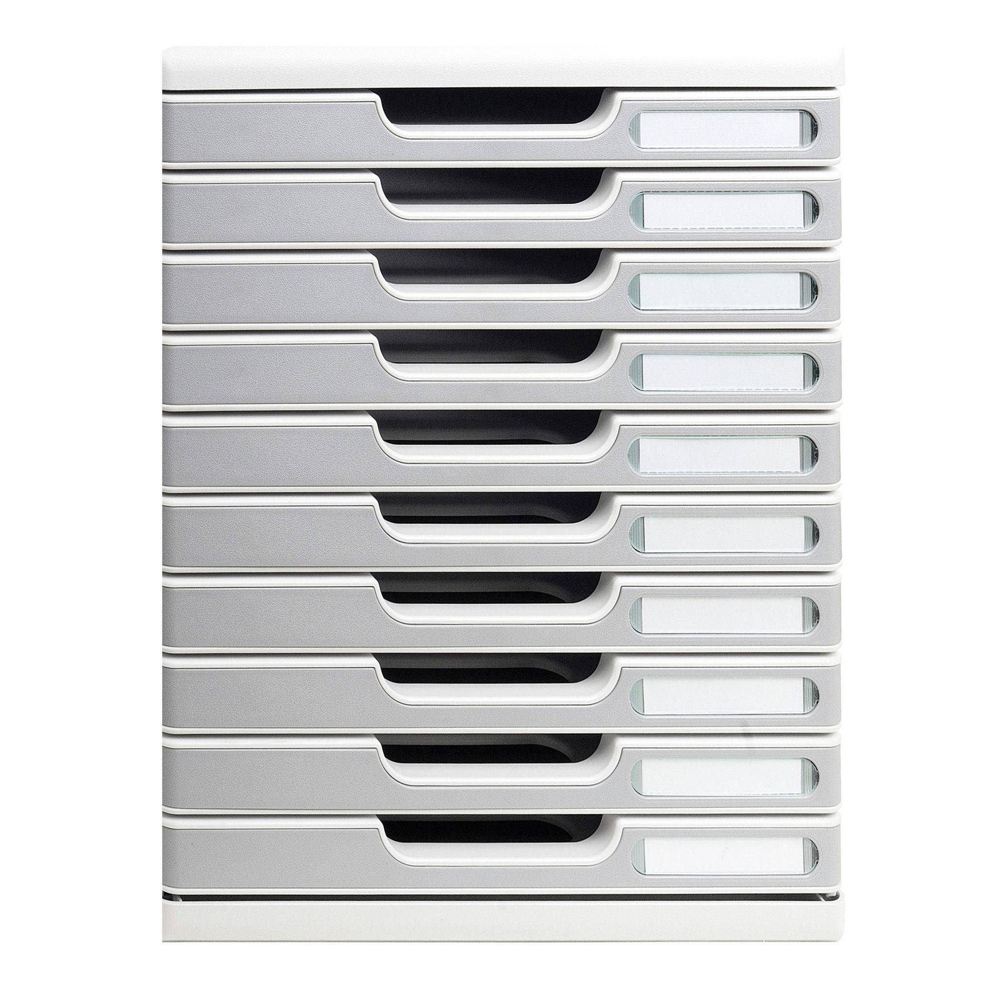 Exacompta Modulo A4, 10 geschlossene Schubladen, Office - Steingrau - 302041D