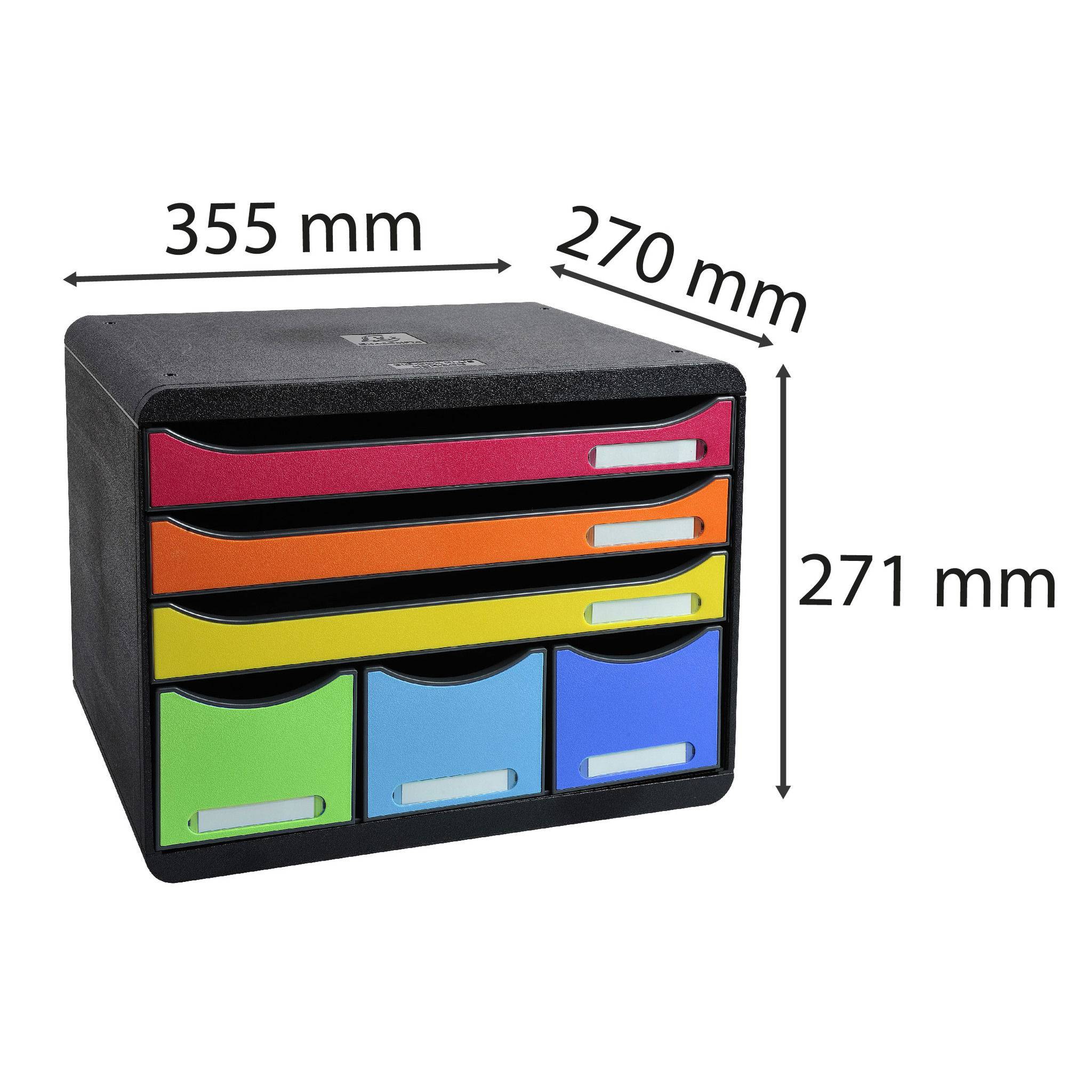 Exacompta Schubladenbox STOREBOX, 6 offene Schubladen, , Regenbogen, 306798D