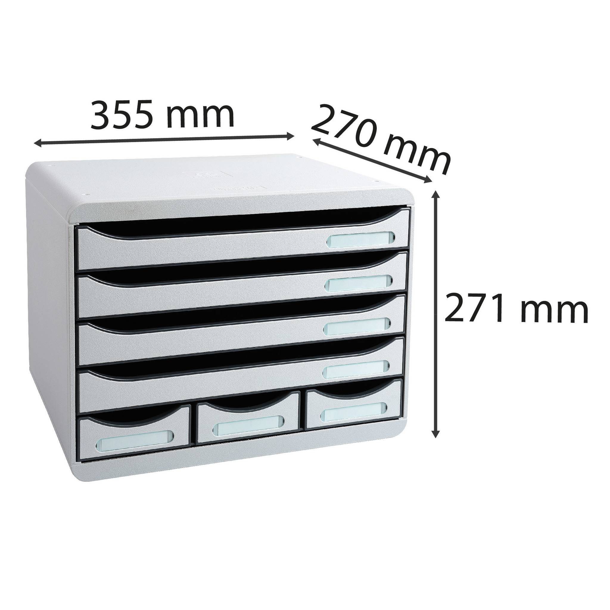 Exacompta Schubladenbox STOREBOX 7 offene Schubladen Office Lichtgrau 307740D