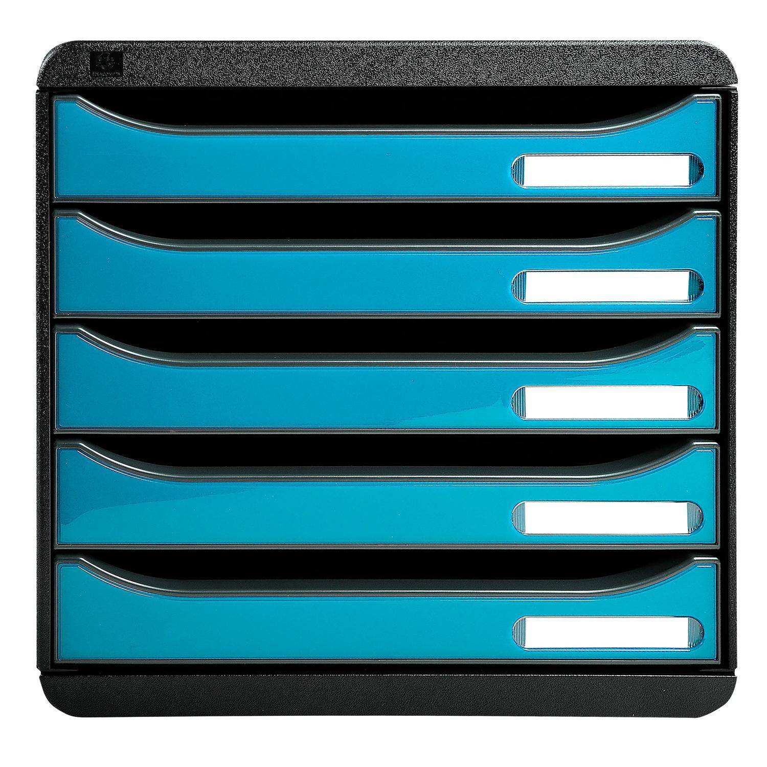 Exacompta Schubladenbox Big Box Plus 5 offene Schubladen Türkis glossy 3097282D