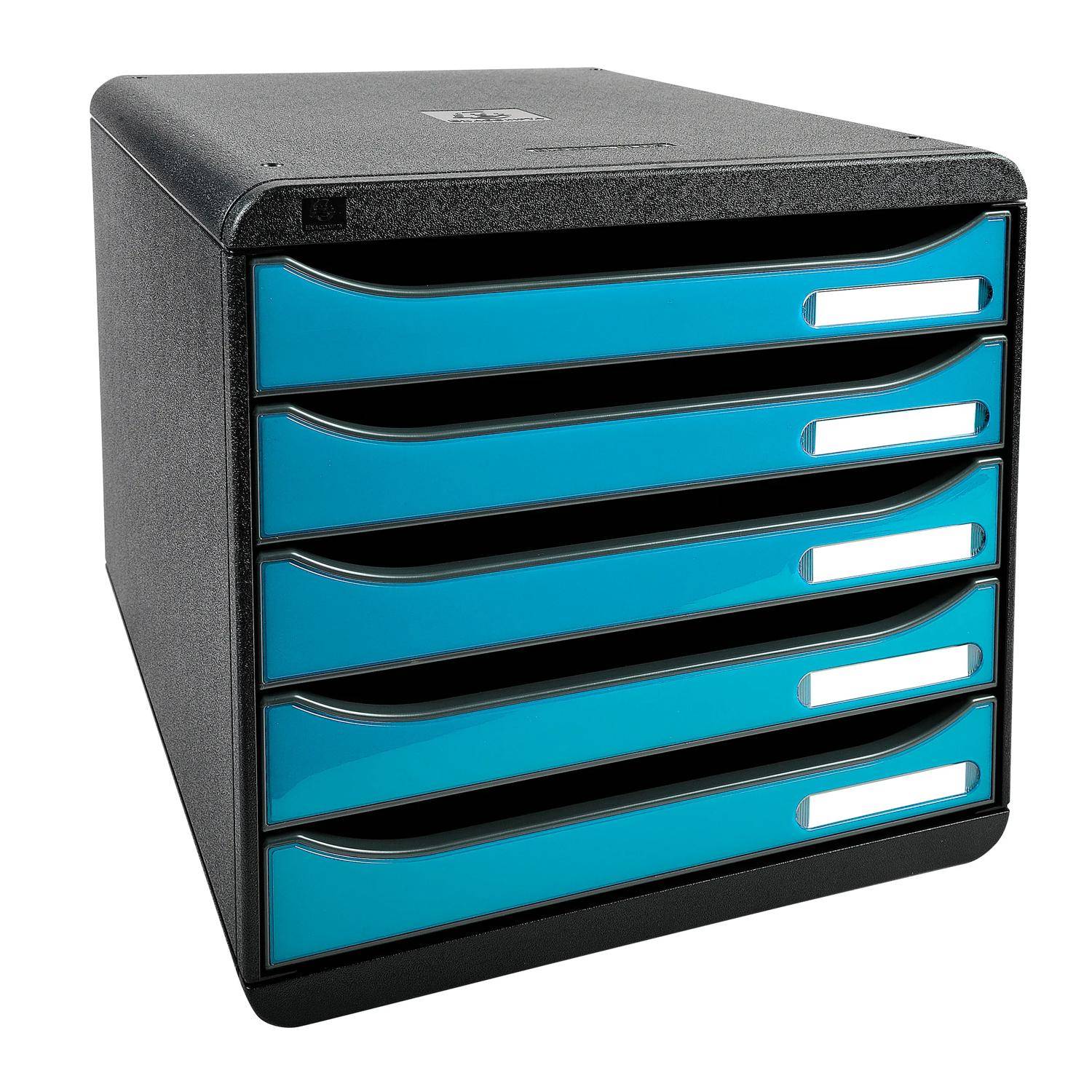 Exacompta Schubladenbox Big Box Plus 5 offene Schubladen Türkis glossy 3097282D