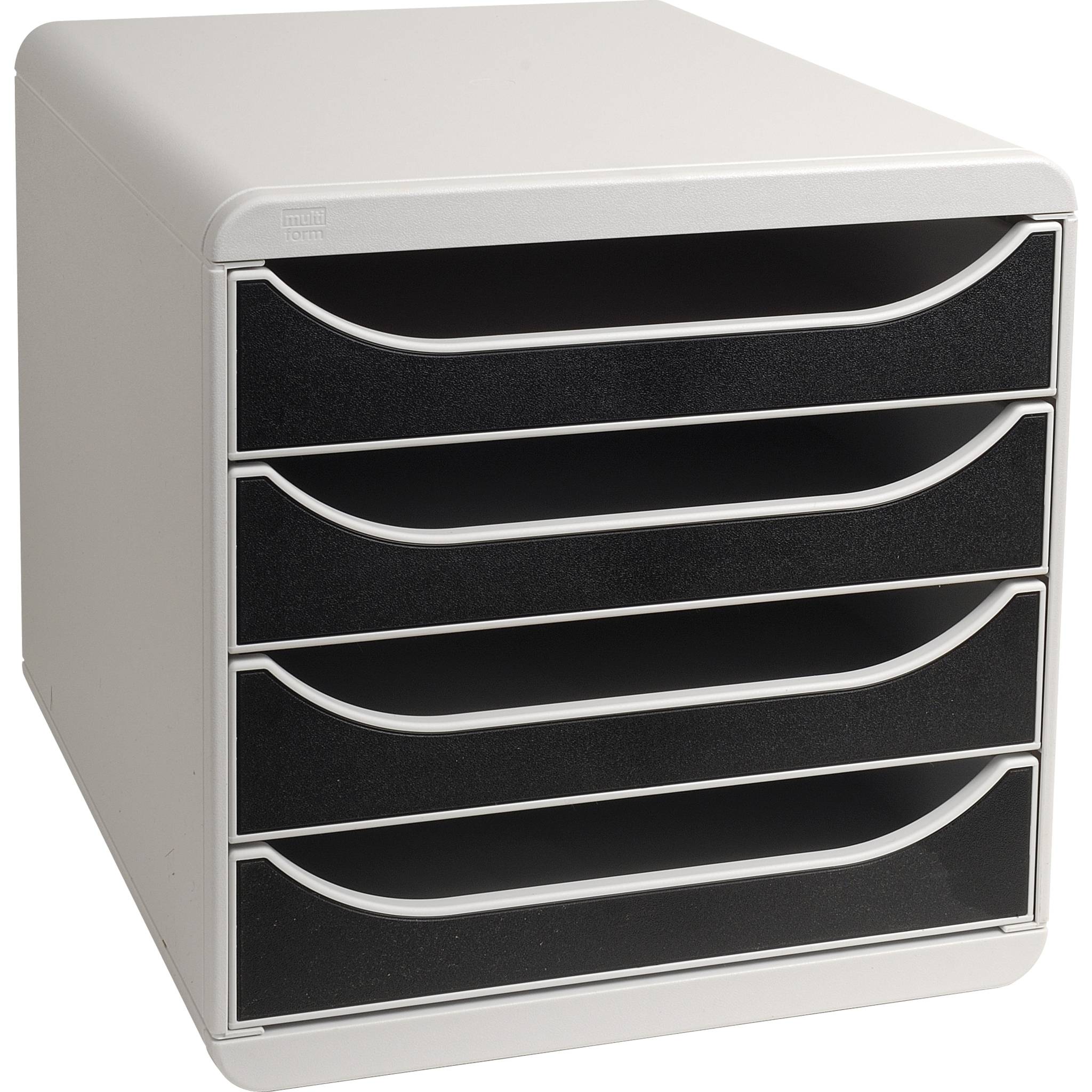 Exacompta Schubladenbox Big Box Plus 4 offene Schubladen Office Schwarz 310014D