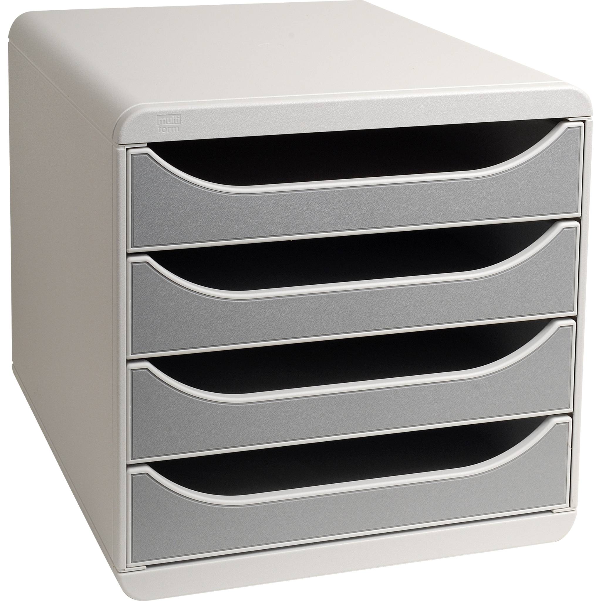 Exacompta Schubladenbox Big Box Plus 4 offene Schubladen Lichtgrau 310041D