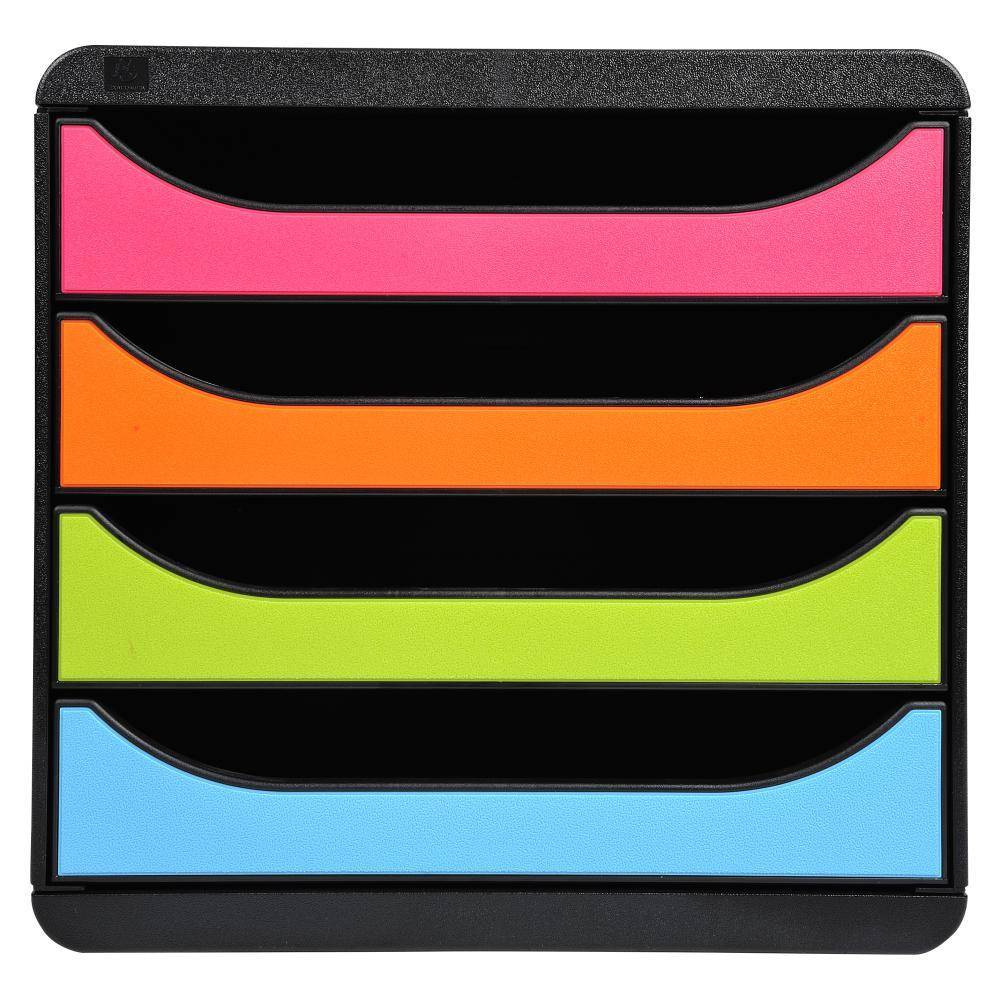 Exacompta Schubladenbox Big Box, 4 offene Schubladen, , Regenbogen, 310498D