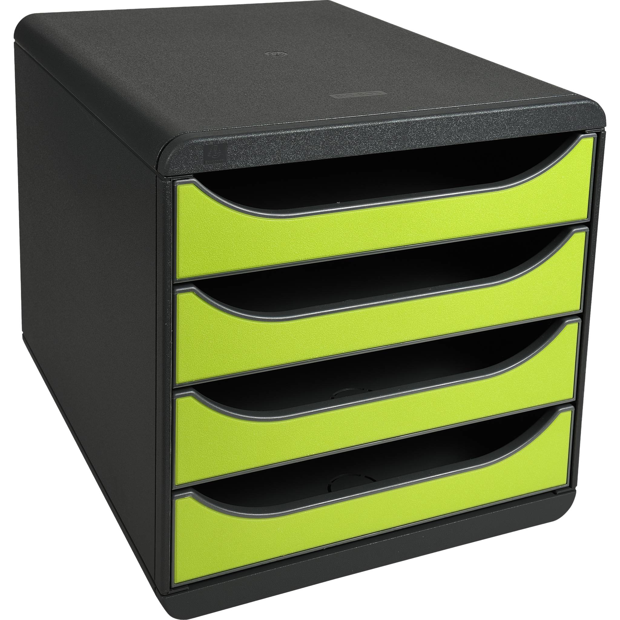Exacompta Schubladenbox Big Box, 4 offene Schubladen, Iderama, Anisgrün, 310725D