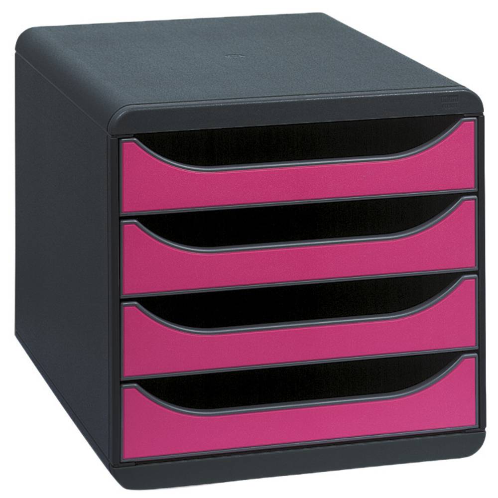 Exacompta Schubladenbox Big Box, 4 offene Schubladen, , Himbeerfarben, 310784D
