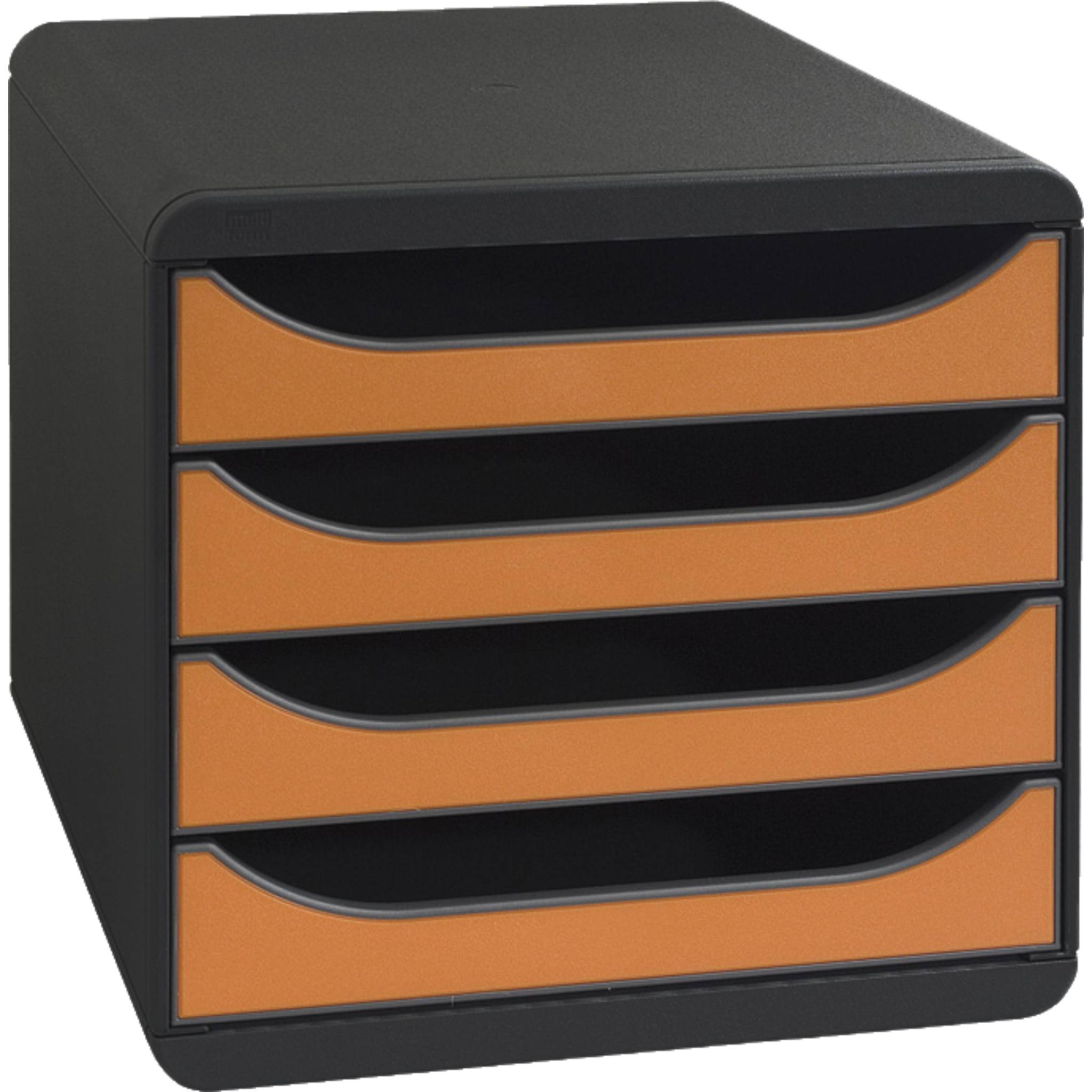 Exacompta Schubladenbox Big Box, 4 offene Schubladen, Iderama - Orange - 310788D