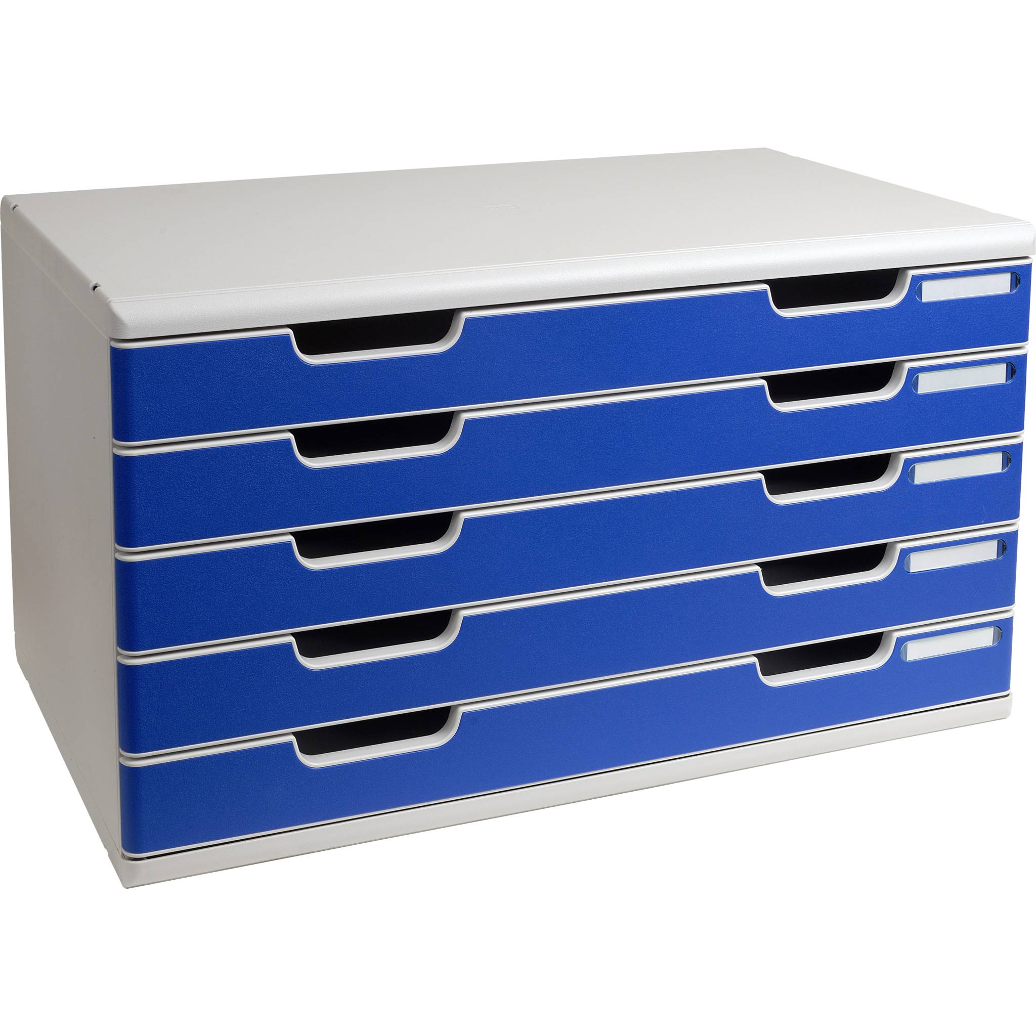Exacompta Schubladenbox MODULO A3, 5 geschlossene Laden - Blau - 322003D