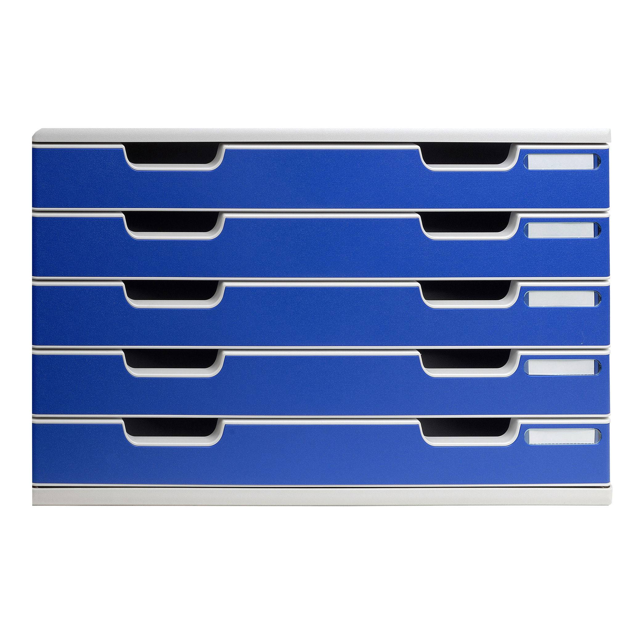 Exacompta Schubladenbox MODULO A3, 5 geschlossene Laden - Blau - 322003D