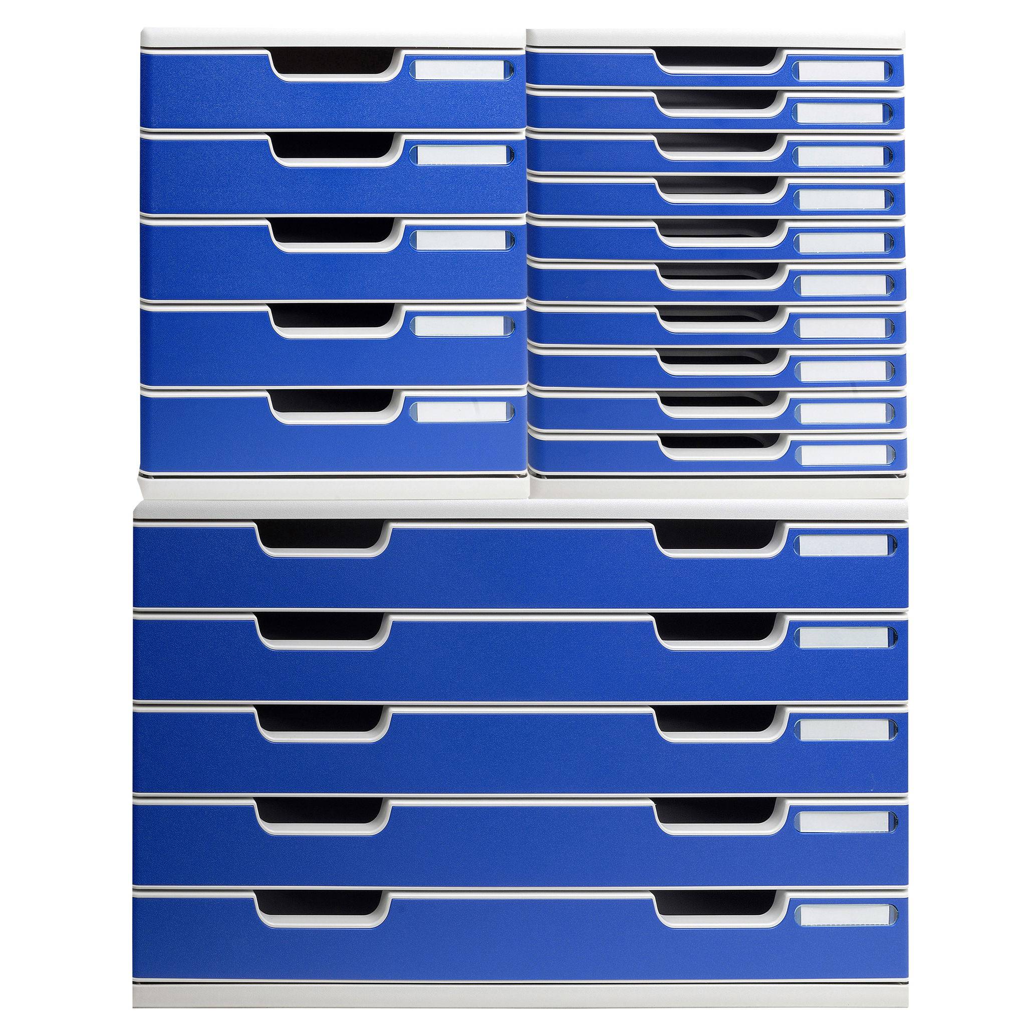 Exacompta Schubladenbox MODULO A3, 5 geschlossene Laden - Blau - 322003D