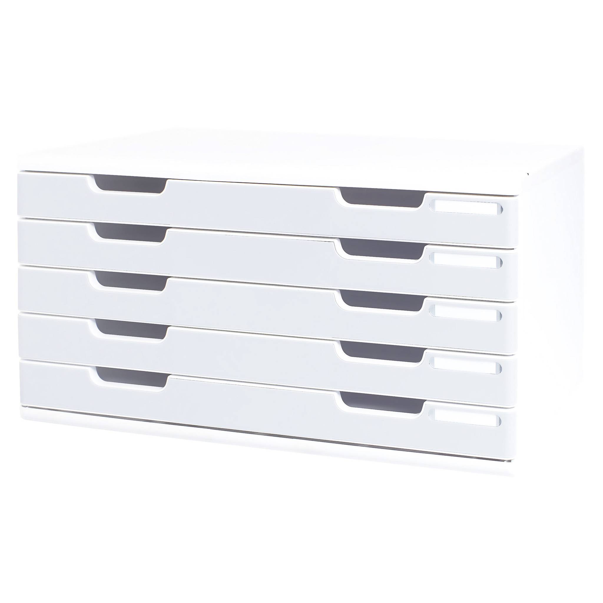 Exacompta Schubladenbox MODULO A3, 5 geschlossene Laden - Steingrau - 322041D