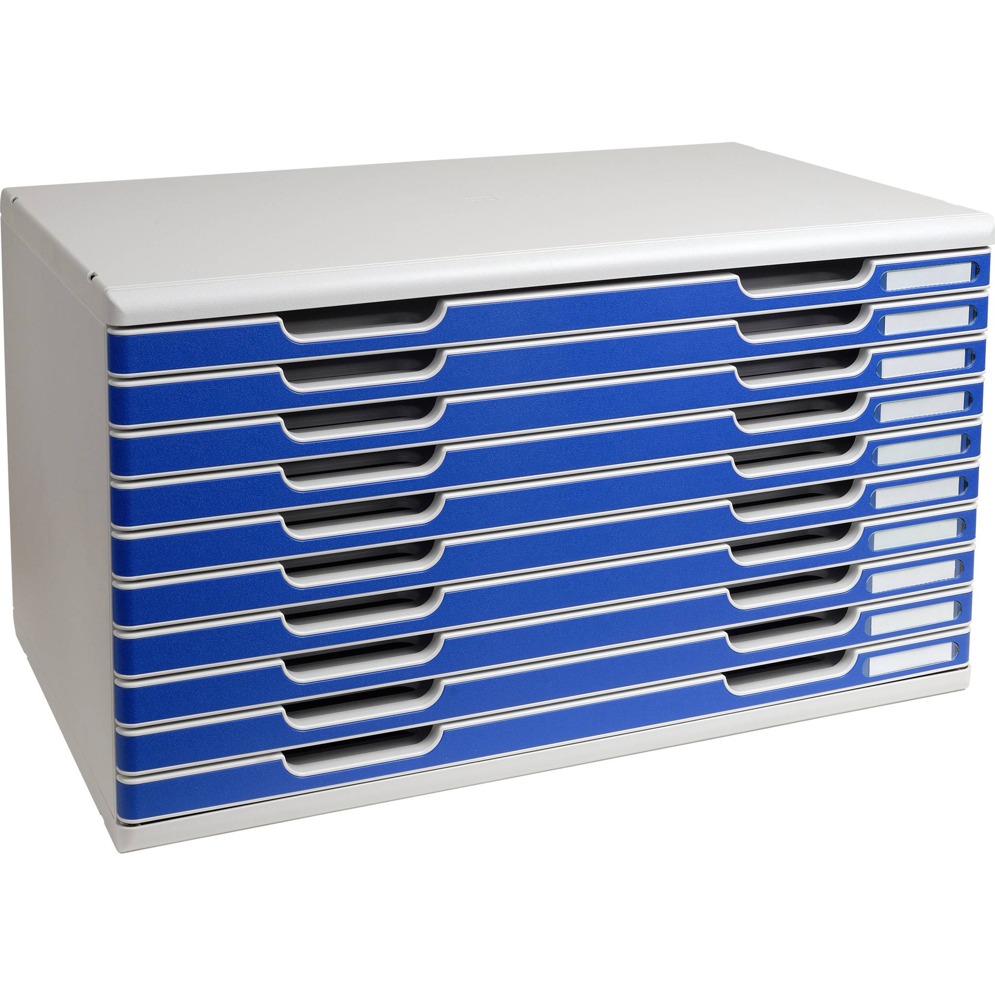 Exacompta Schubladenbox MODULO A3, 10 geschlossene Laden - Blau - 324003D