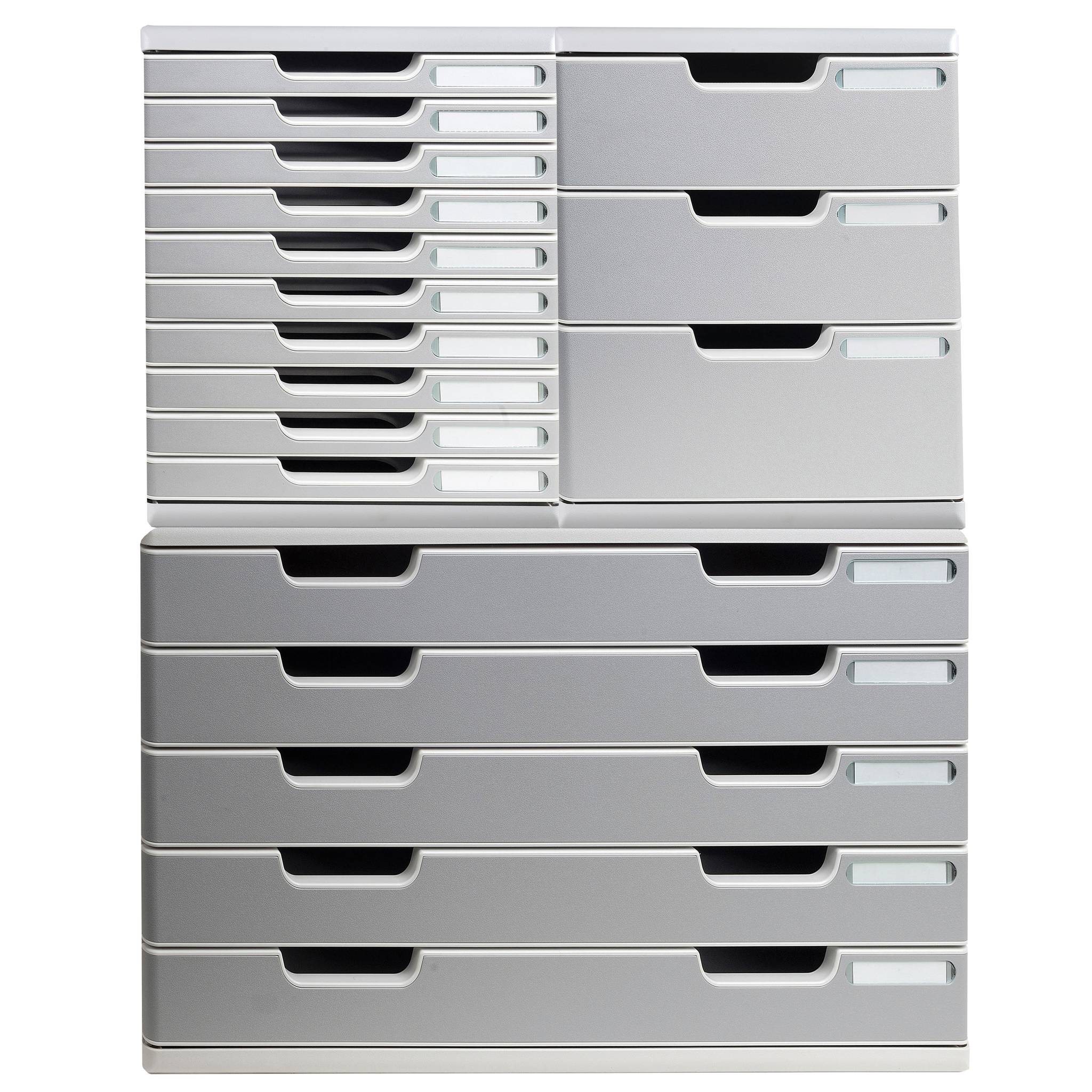Exacompta Schubladenbox MODULO A3, 10 geschlossene Laden - Steingrau - 324041D
