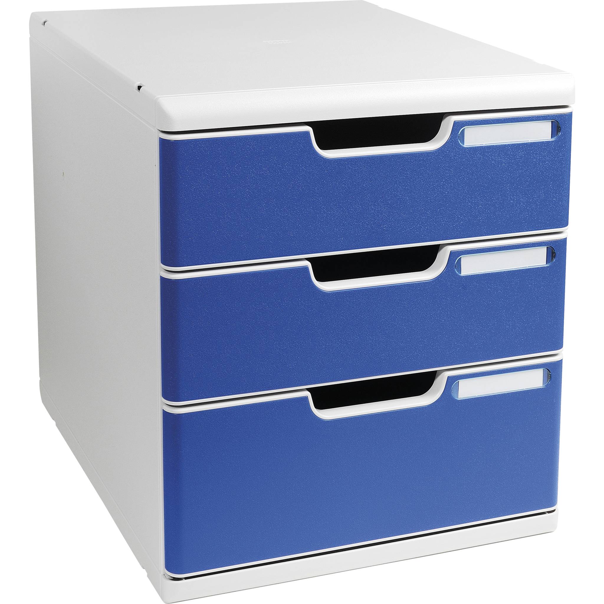Exacompta Schubladenbox MODULO A4, 3 geschlossene Schubladen - Blau - 325003D