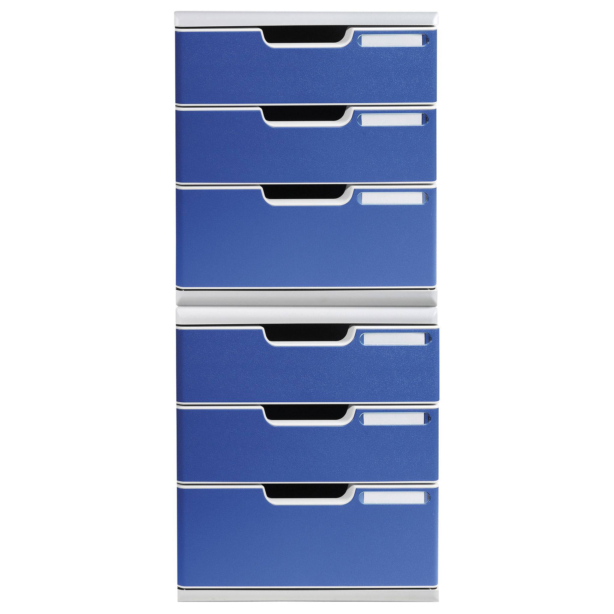 Exacompta Schubladenbox MODULO A4, 3 geschlossene Schubladen - Blau - 325003D