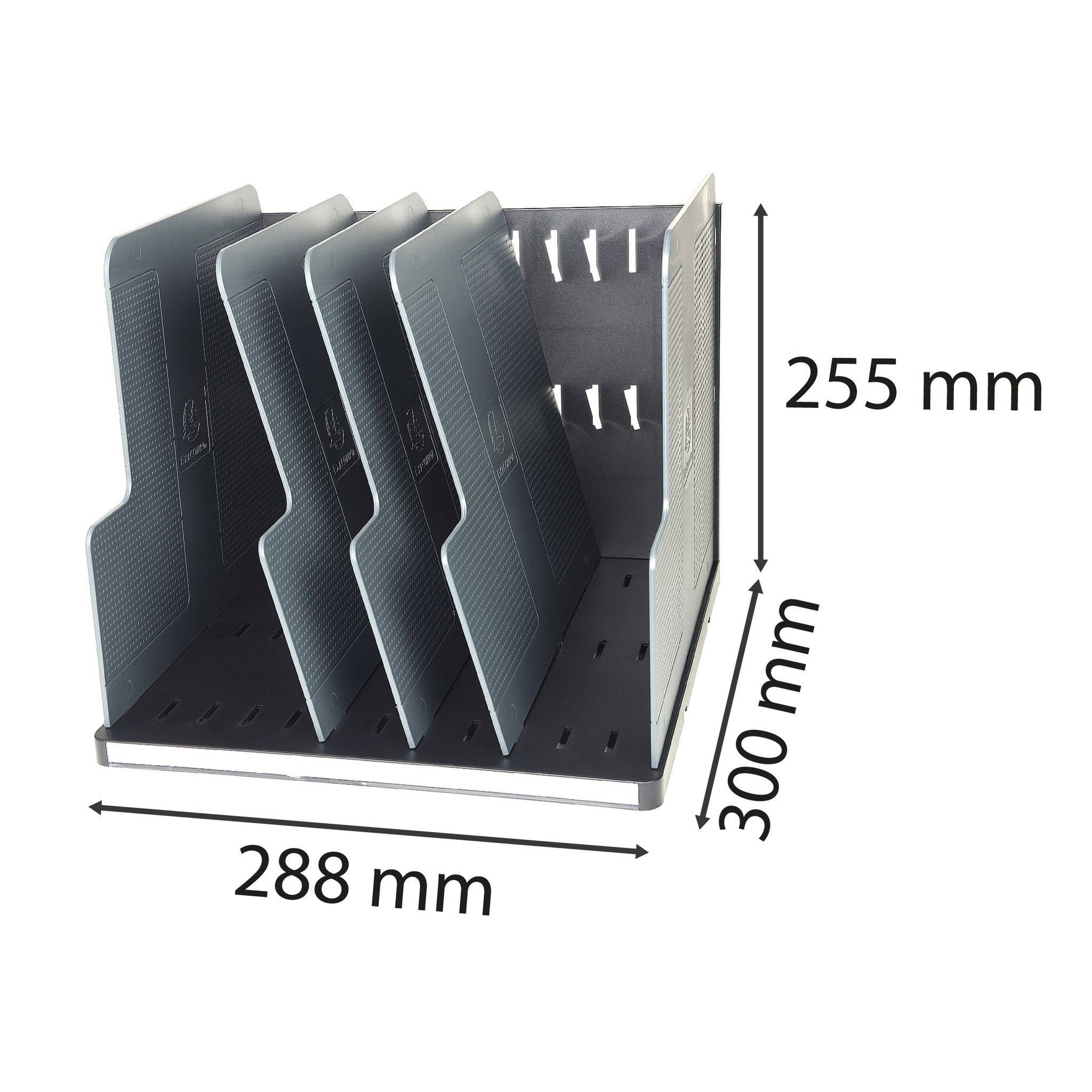 Exacompta MODULOTOP vertikaler Sorter 5 Trennplatten Schwarz/grau 390714D