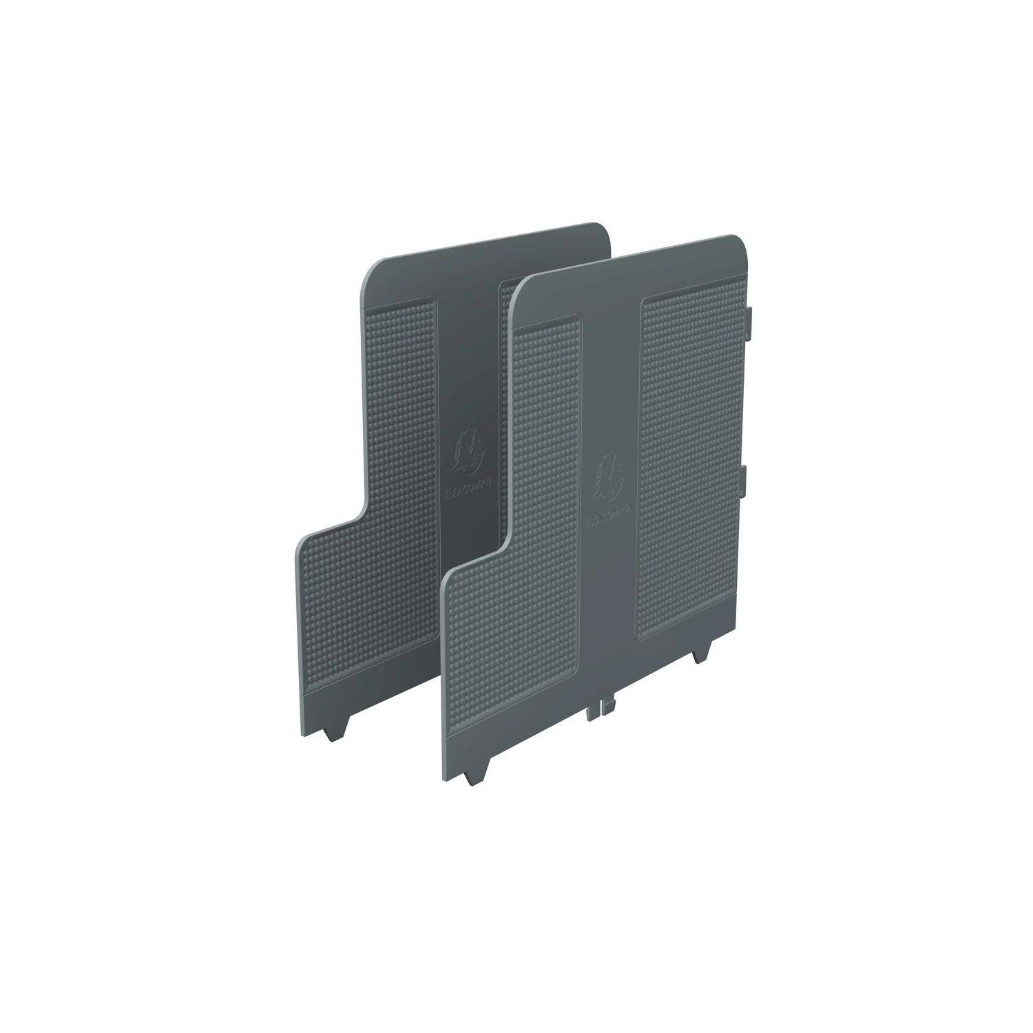 Exacompta MODULOTOP, Set mit 2 Trennplatten, EcoBlack - Dunkelgrau - 39107D