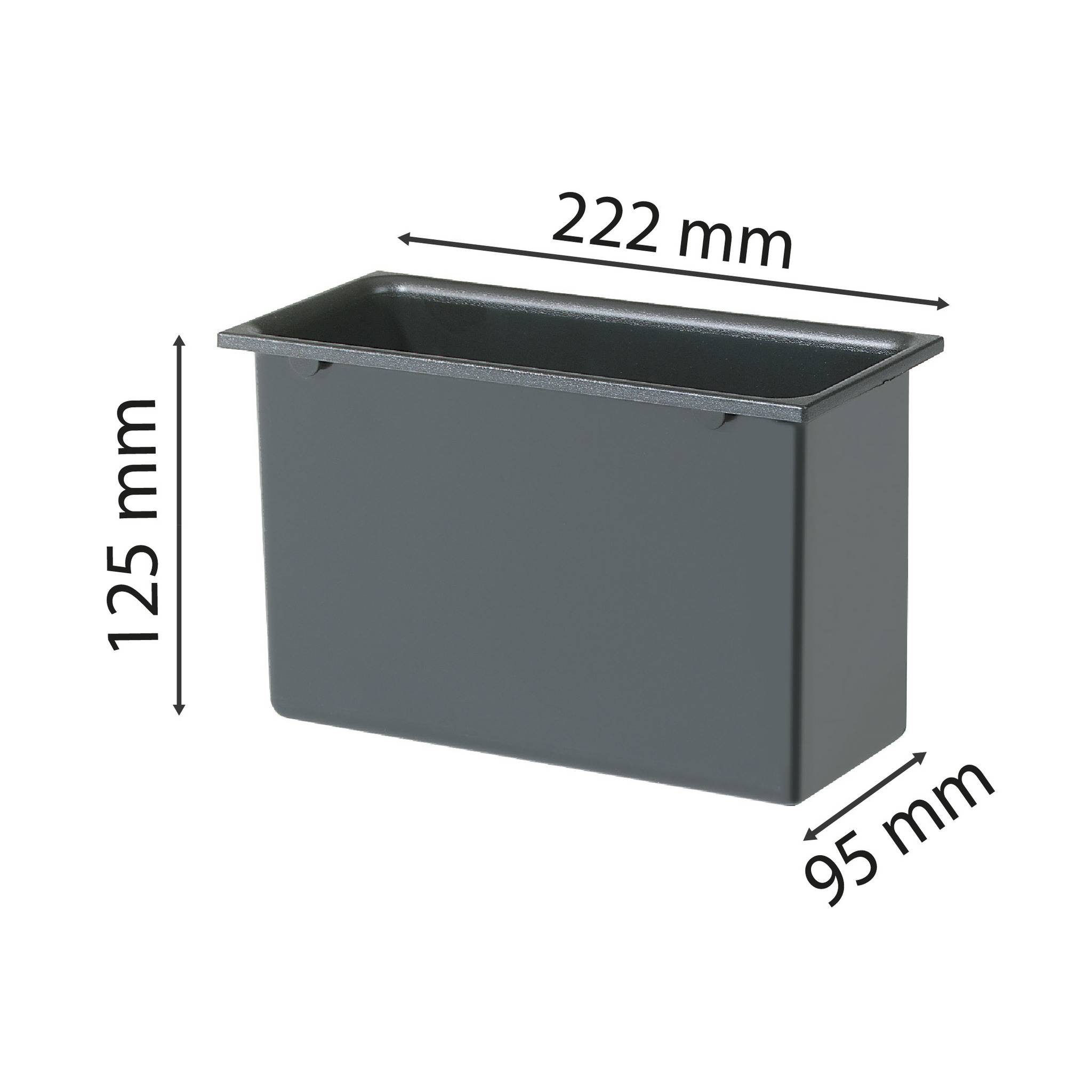 Exacompta 43242D Eckiger Öko-Einsatz für den Mülleimer, 2 Liter Volumen - Anthrazit