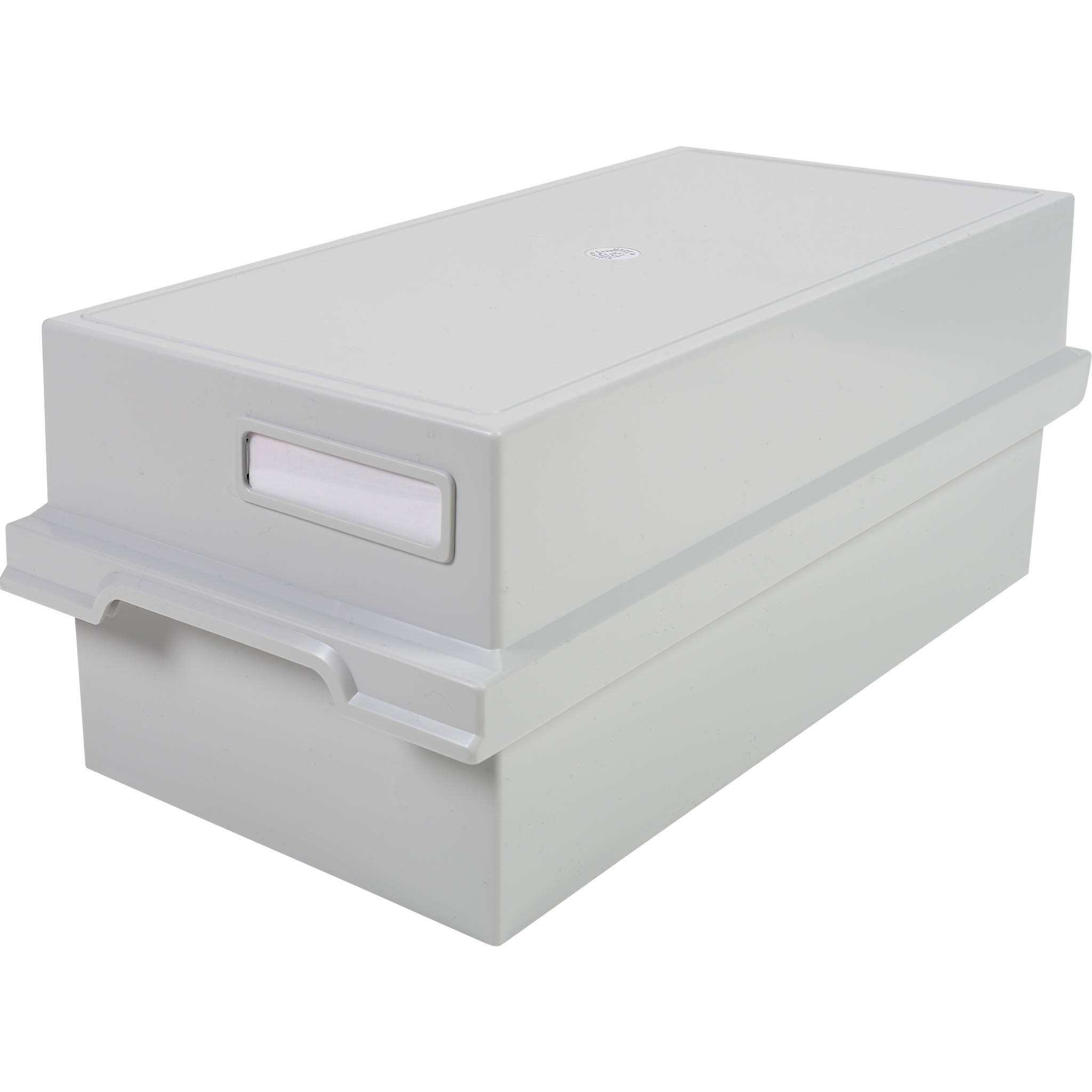 Exacompta Karteikasten mit Deckel, für Karteikarten DIN A6 - Lichtgrau - 51240D