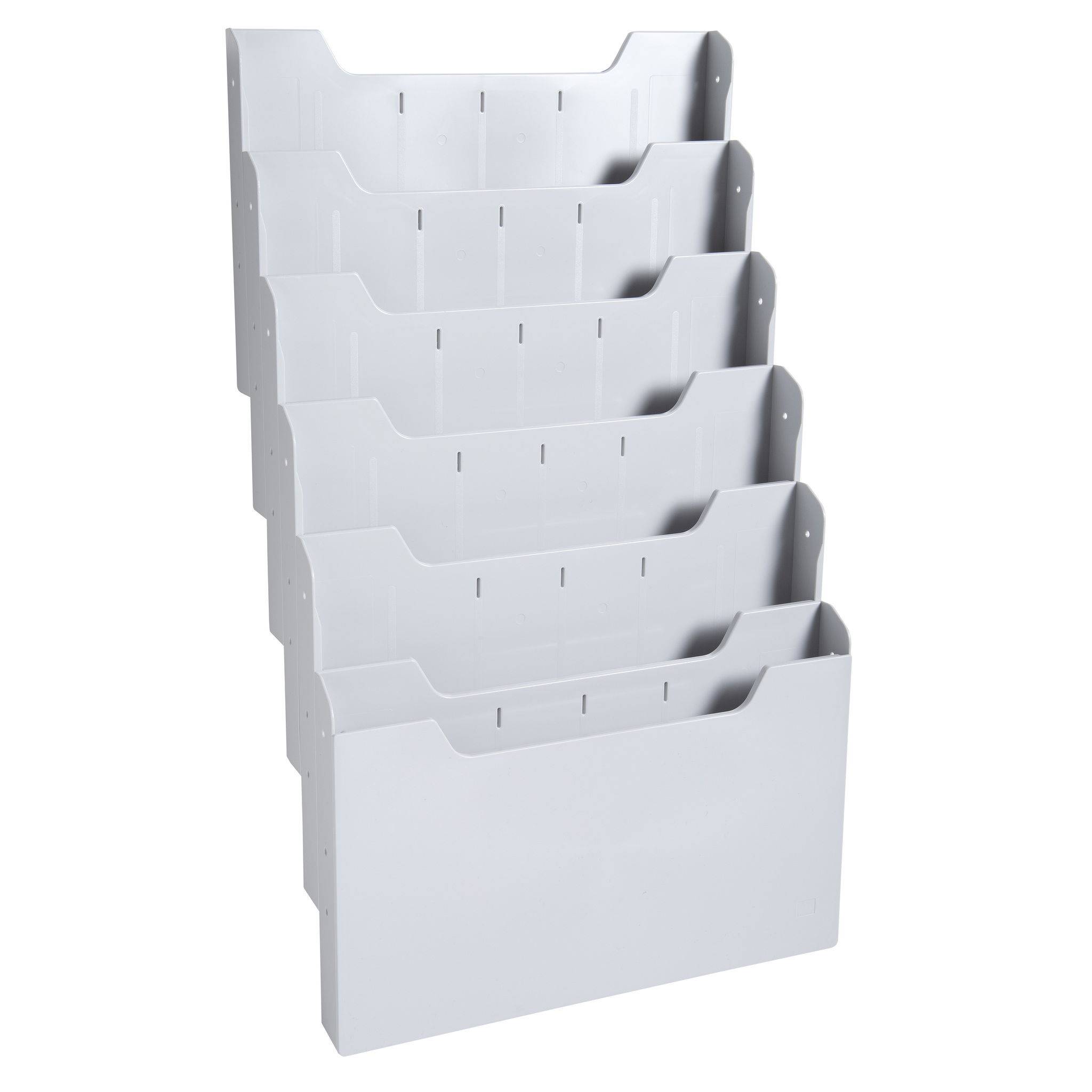 Exacompta Wandprospektständer horizontal 6 Fächer A4 Lichtgrau 63240D