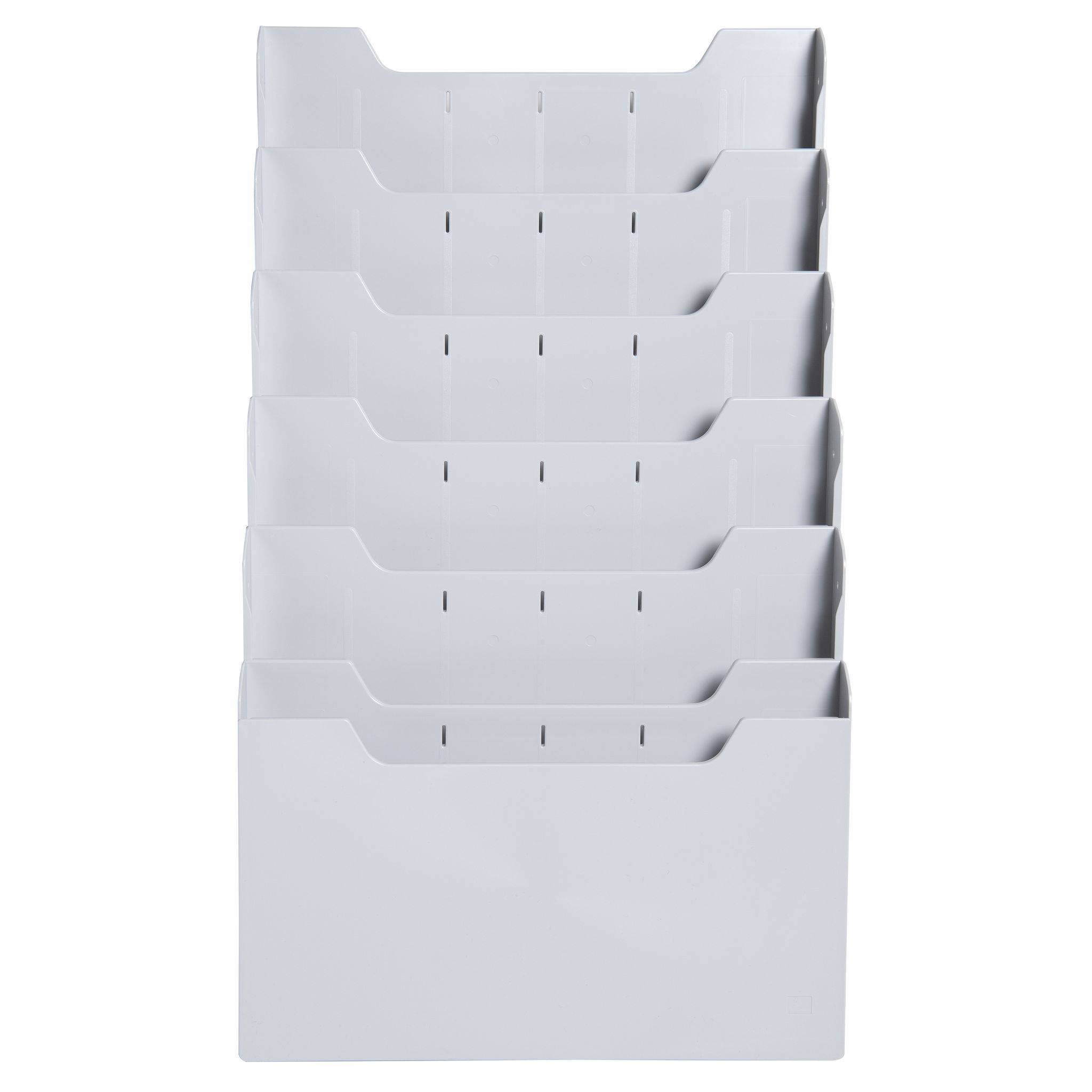 Exacompta Wandprospektständer horizontal 6 Fächer A4 Lichtgrau 63240D