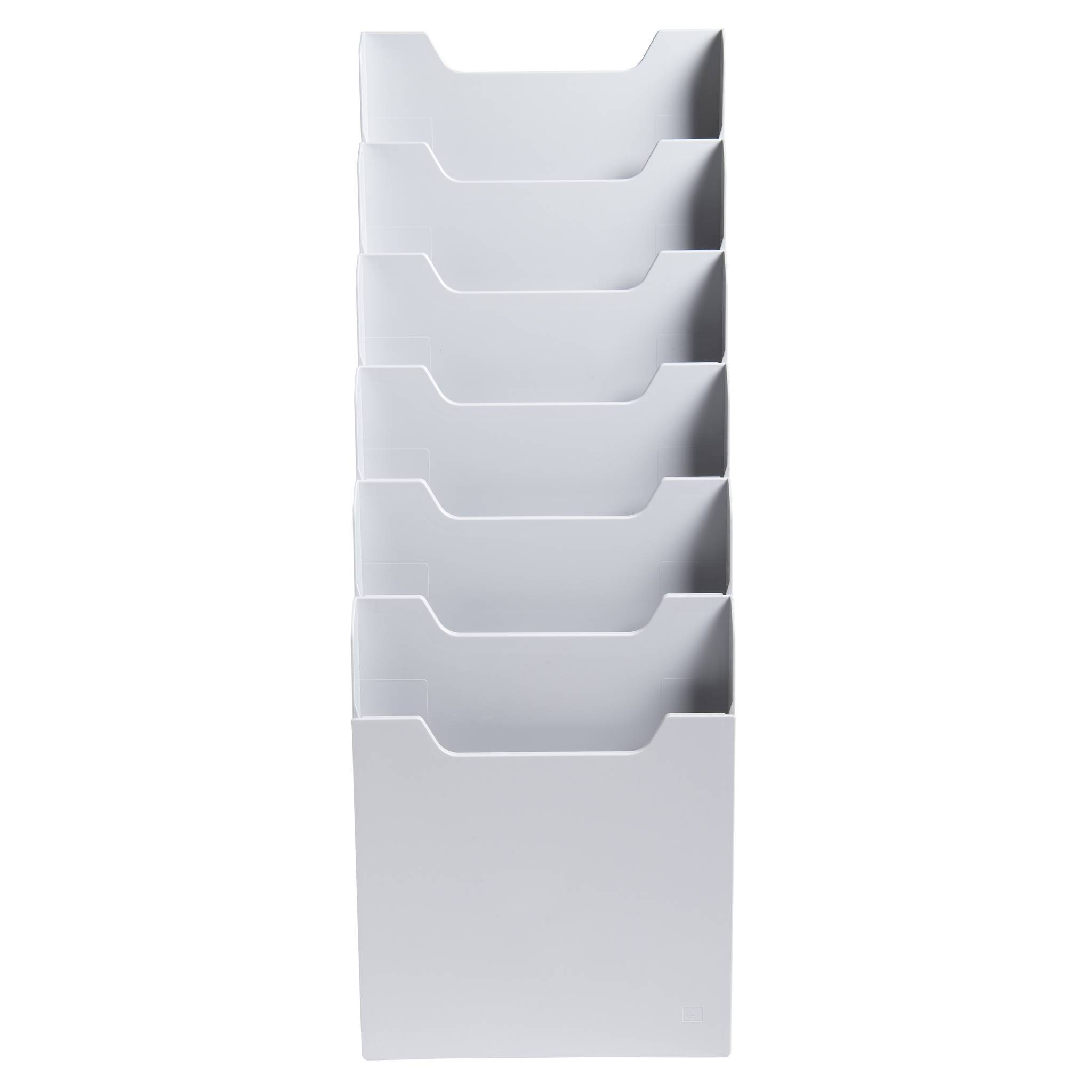 Exacompta Wandprospektständer vertikal 6 Fächer A4 Lichtgrau 63740D