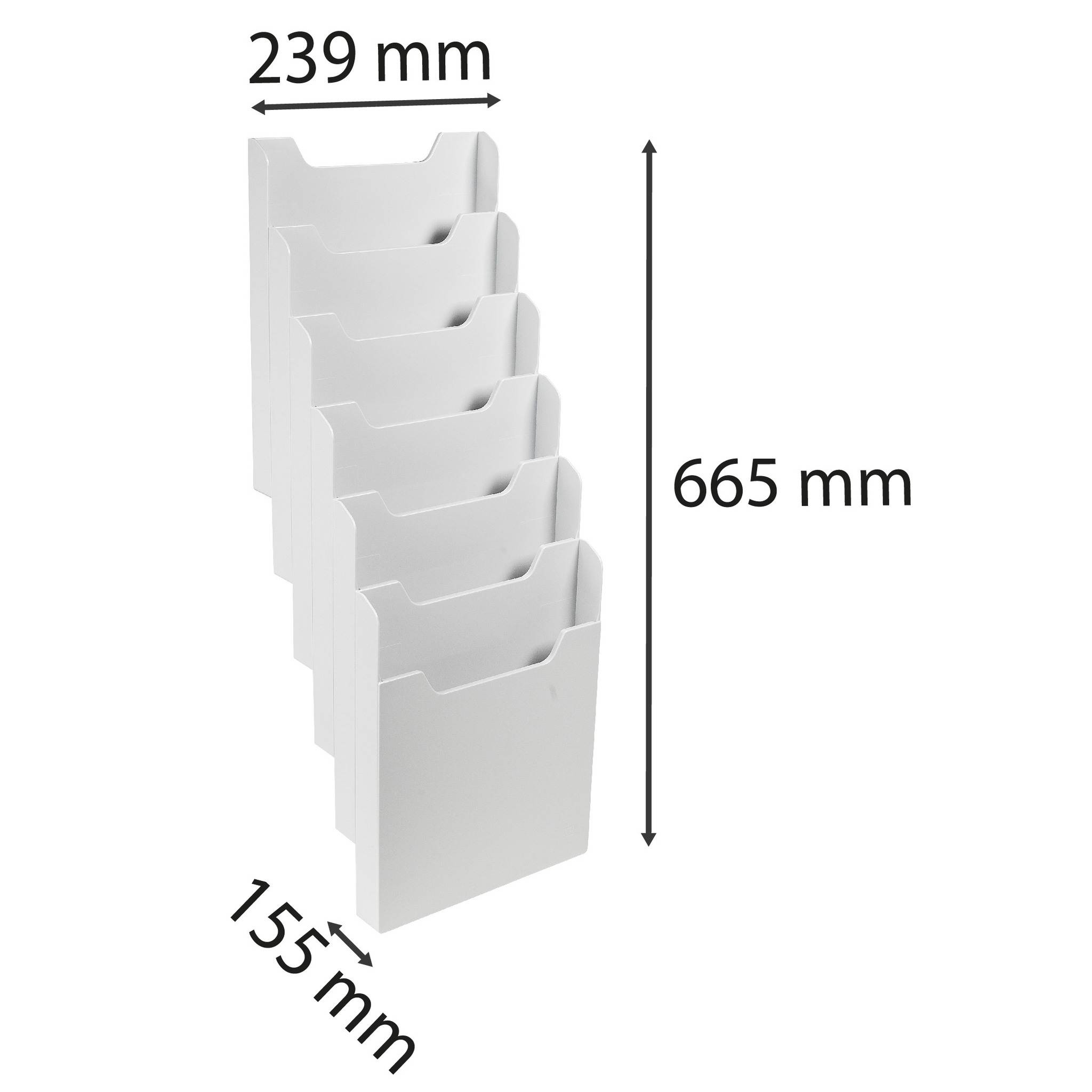 Exacompta Wandprospektständer vertikal 6 Fächer A4 Lichtgrau 63740D