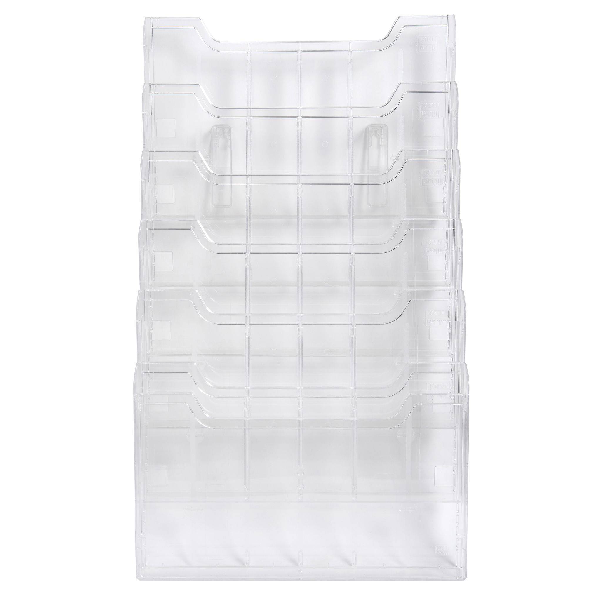 Exacompta Wandprospektständer horizontal 6 Fächer A4 Kristall 64258D