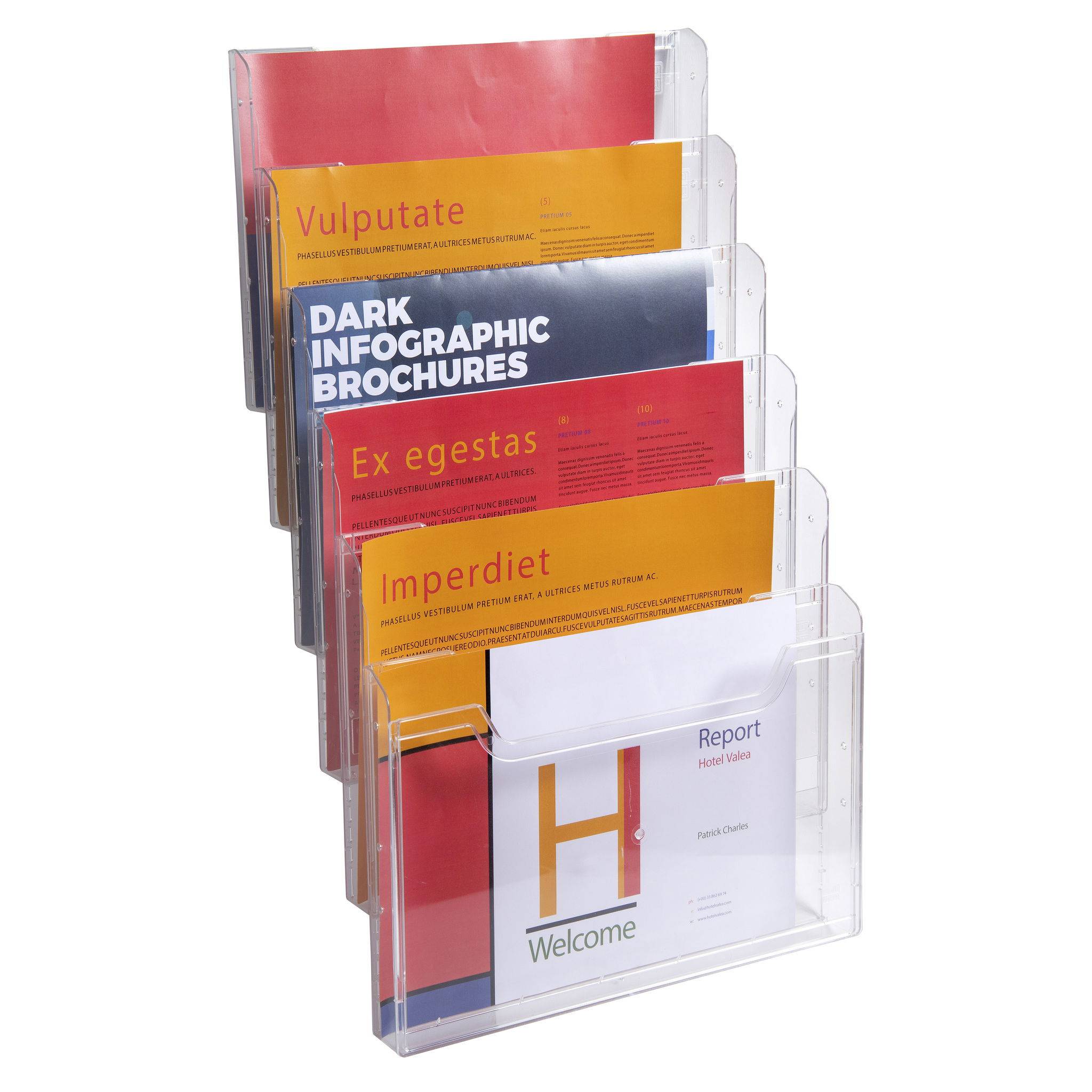 Exacompta Element für Wandprospekthalter A4 horizontal Exacryl Kristall 64158D