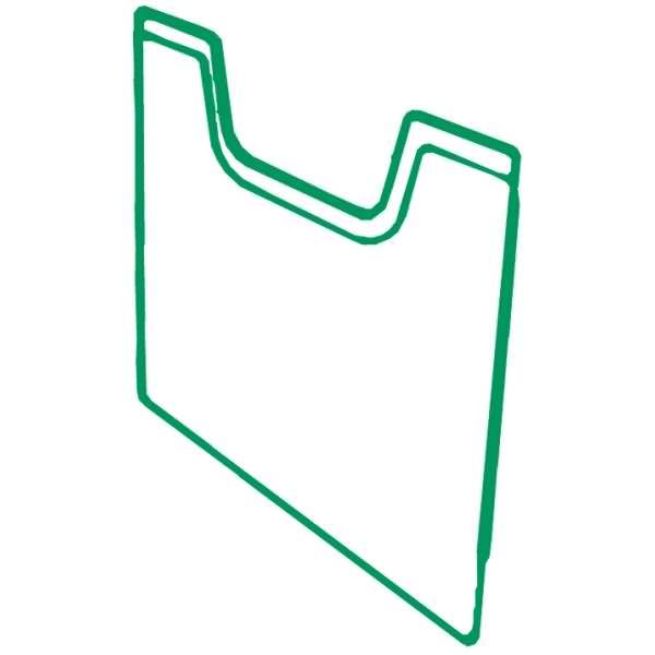 Deckplatte für Prospektfächer A4 hoch glasgrün