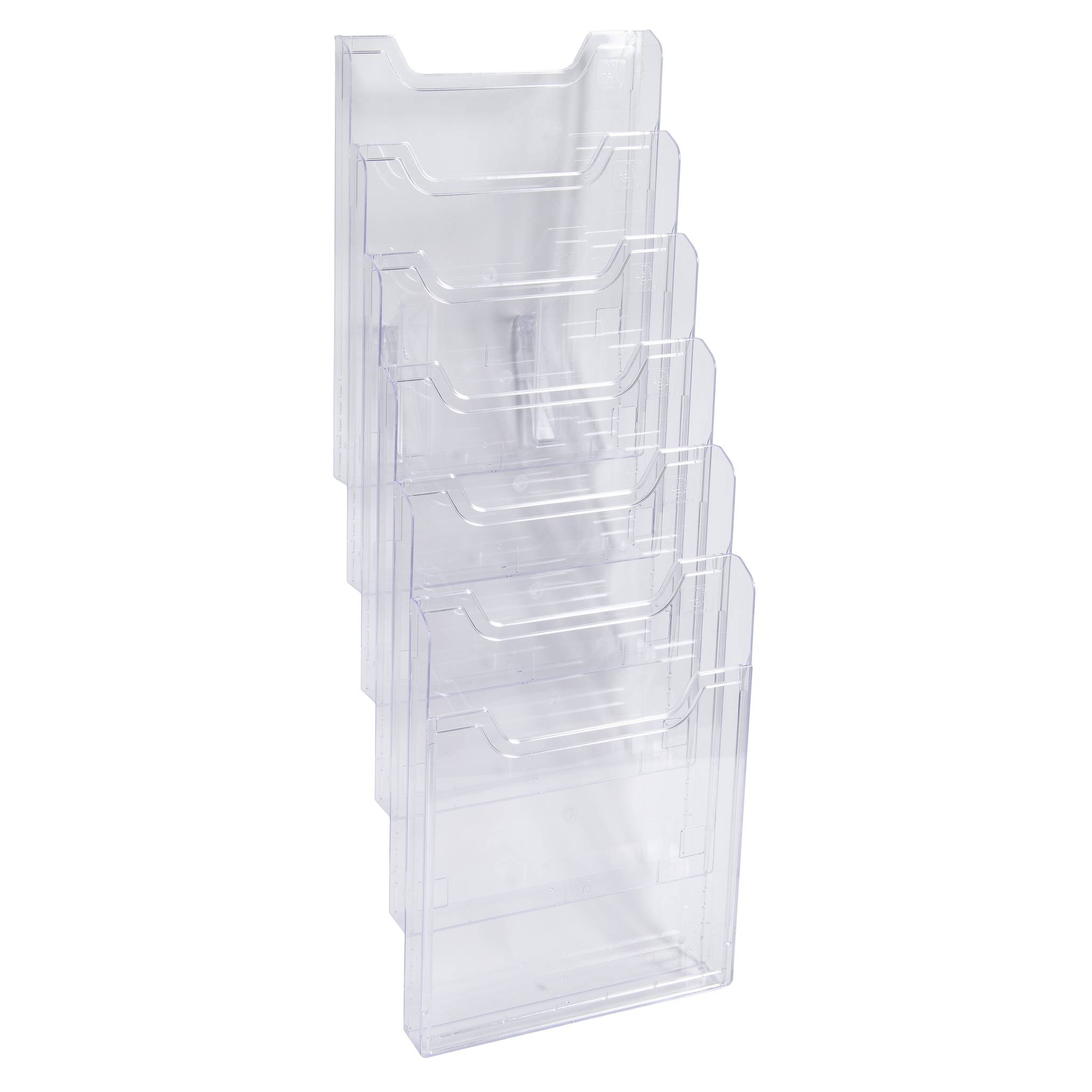 Exacompta modulierbarer Wandprospektständer vertikal 6 Fächer A4 Kristall 64758D