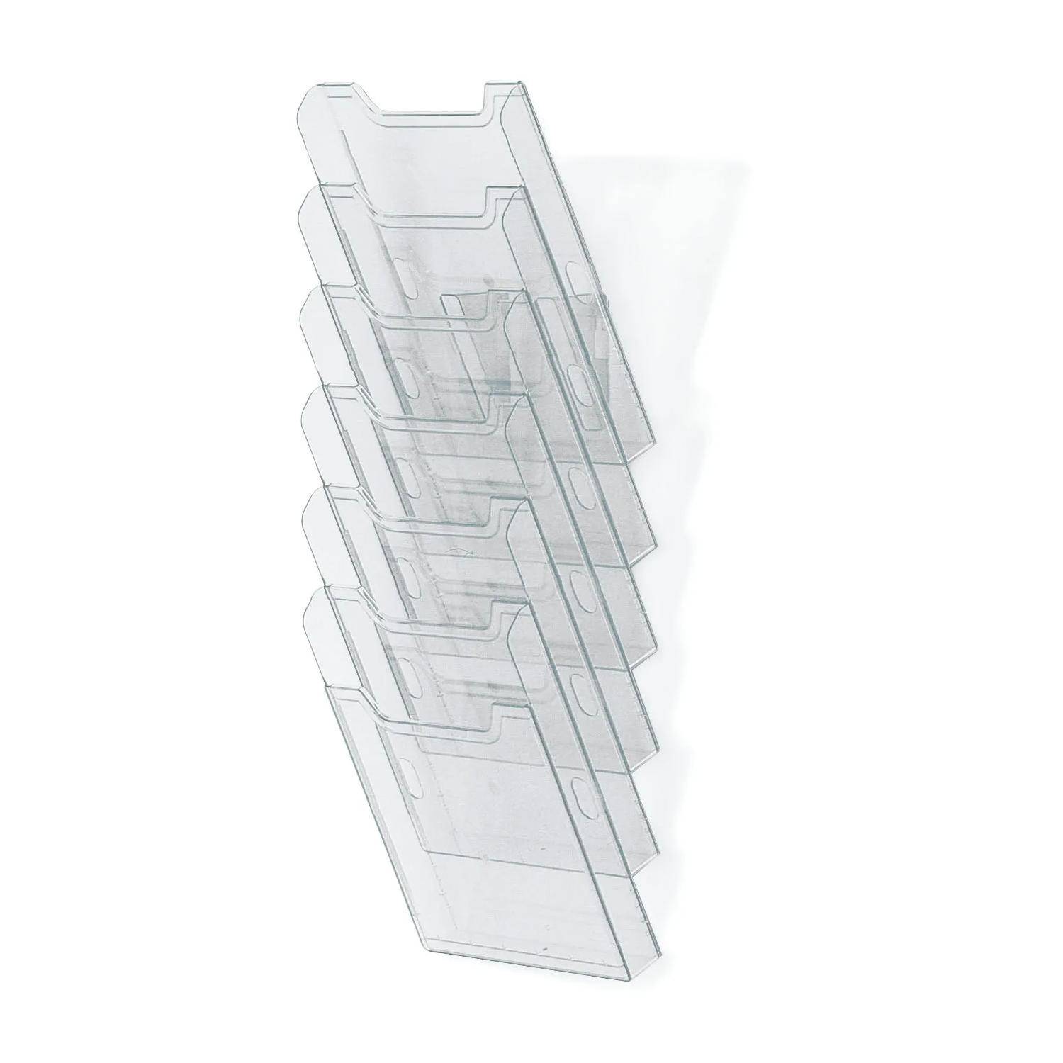 Exacompta modulierbarer Wandprospektständer vertikal 6 Fächer A4 Kristall 64758D
