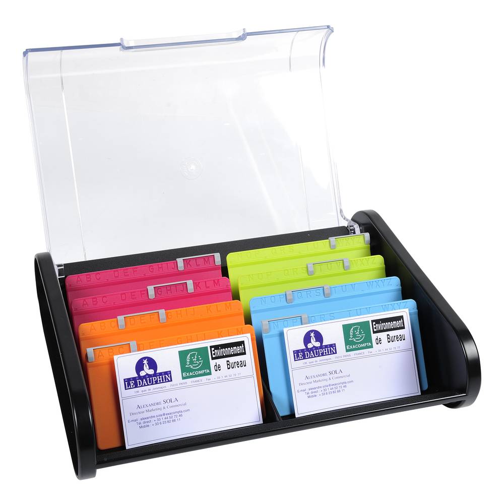 Exacompta 68198D Karteikasten für Visitenkarten Topline - Schwarz