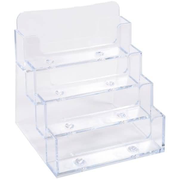 Visitenkartenständer 4 Fächer 10,2x10,9x10,7cm glasklar